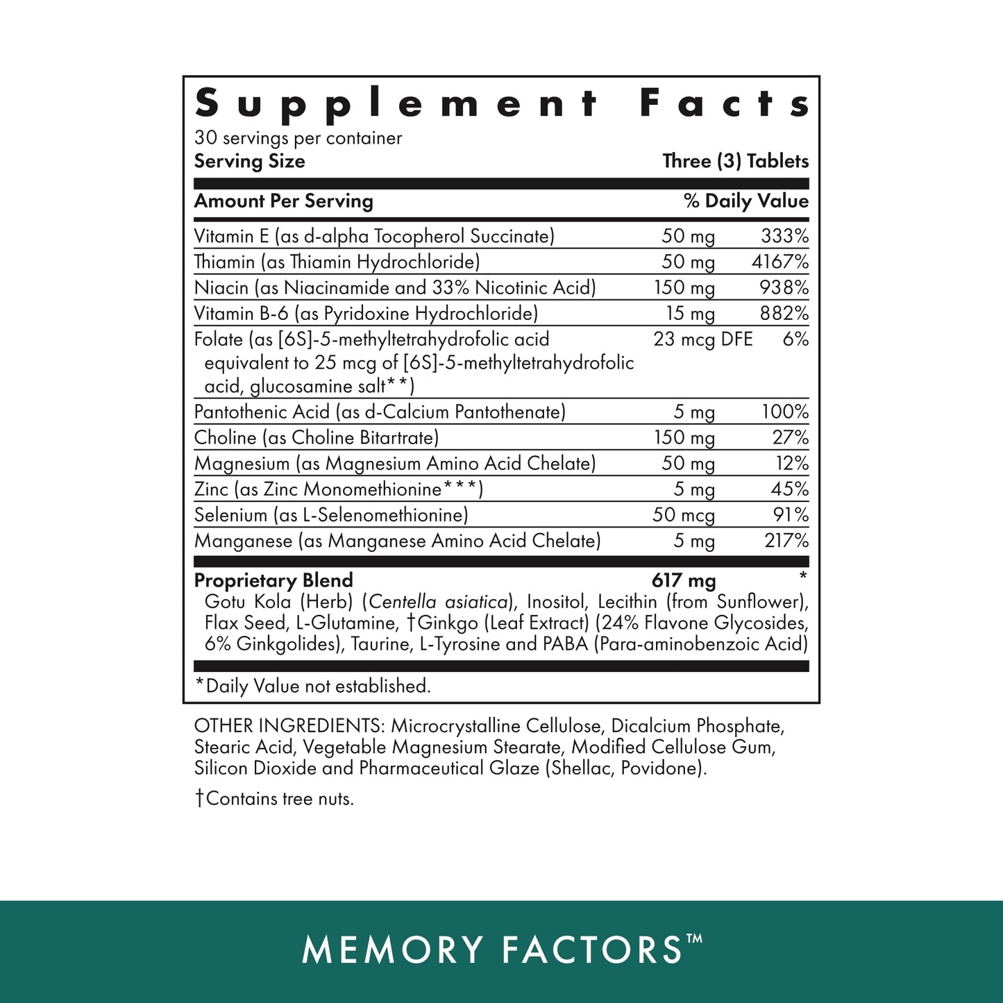 Michael's Health Naturopathic Programs Memory Factors 90 Tablets