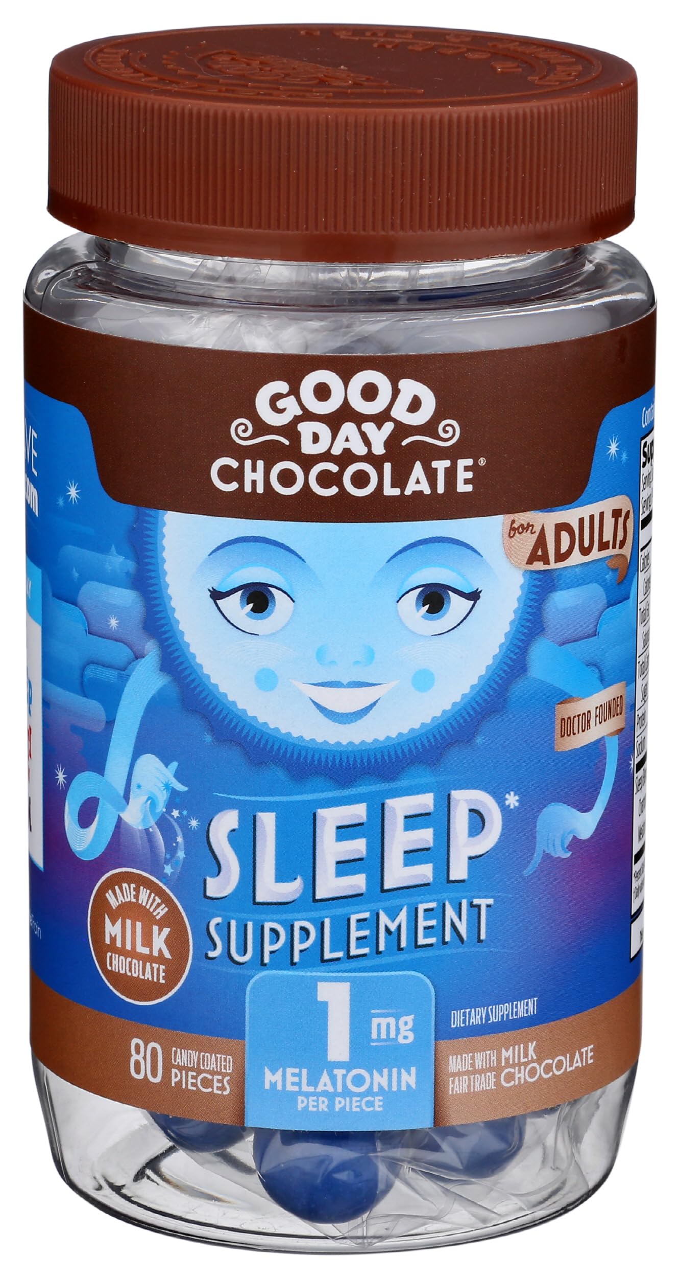 Good Day Chocolate Melatonin for Adults Capsules 80 Count