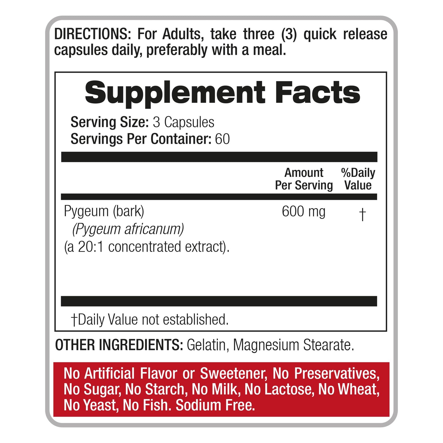 FITO MEDIC'S Pygeum Supplement, 180 Capsules