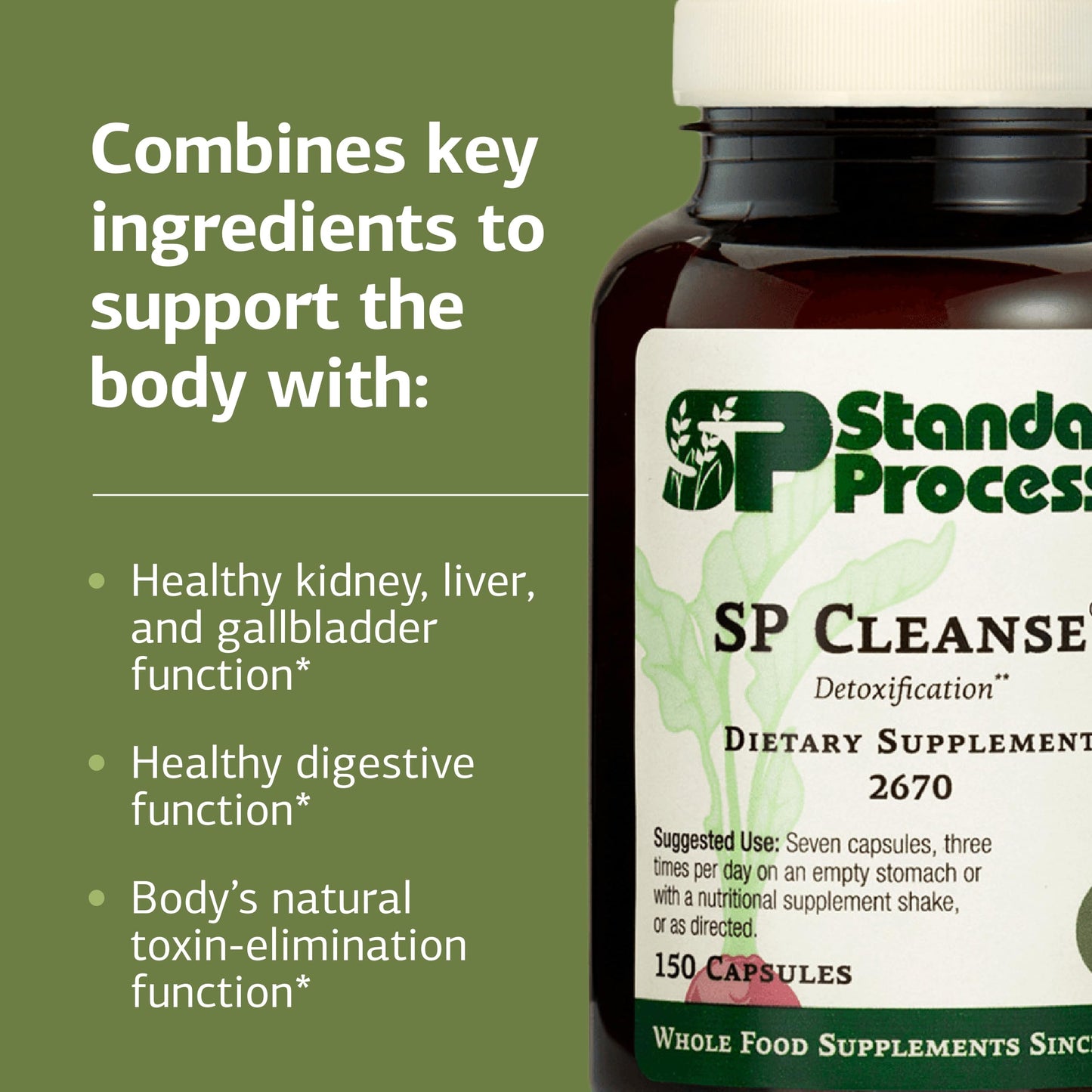 Standard Process Inc. SP Cleanse, Kidney & Liver Support 150 Capsules