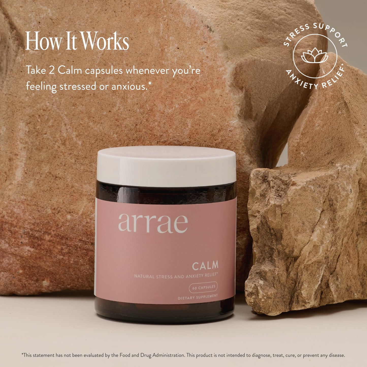 Arrae Calm Cortisol Manager Capsules, 60 Count