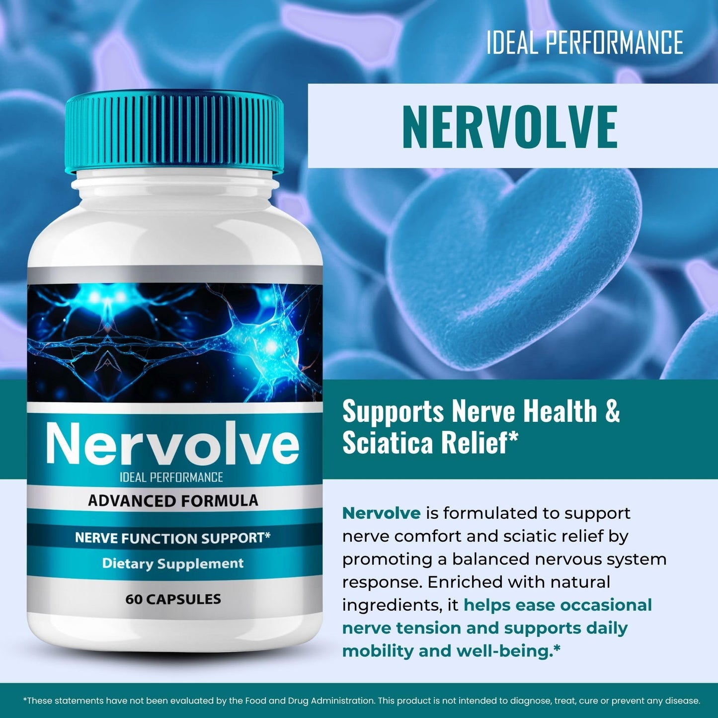 IDEAL PERFORMANCE Nervolve Advanced Nerve Health Supplement Capsules 300