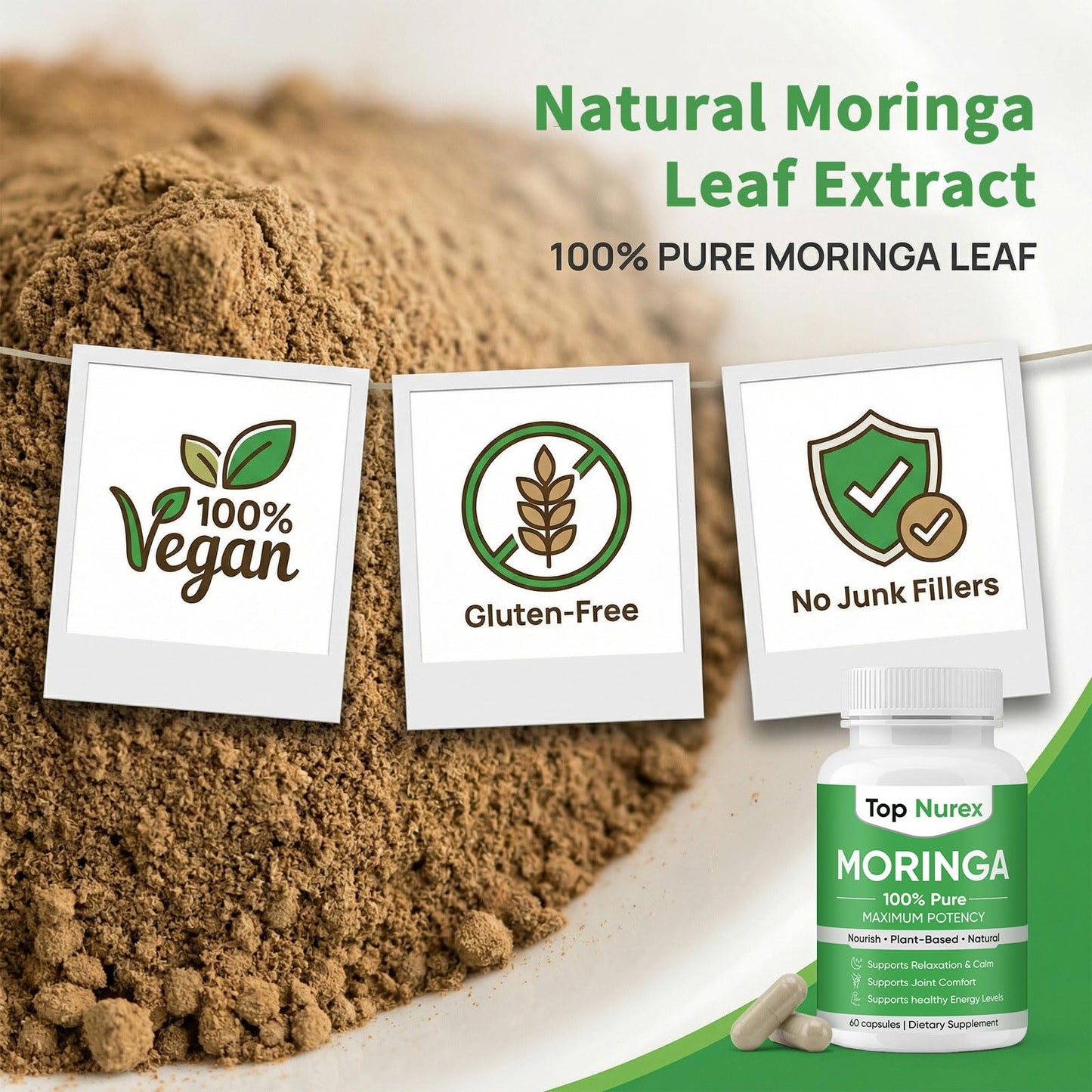 Maidlure Moringa Capsules, 60 Count
