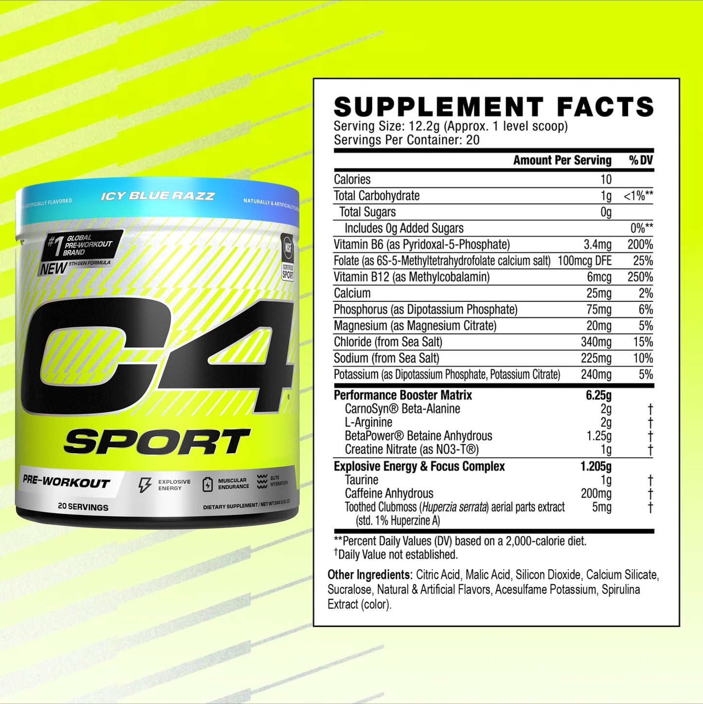 C4 Sport Pre Workout Powder 8.61 oz