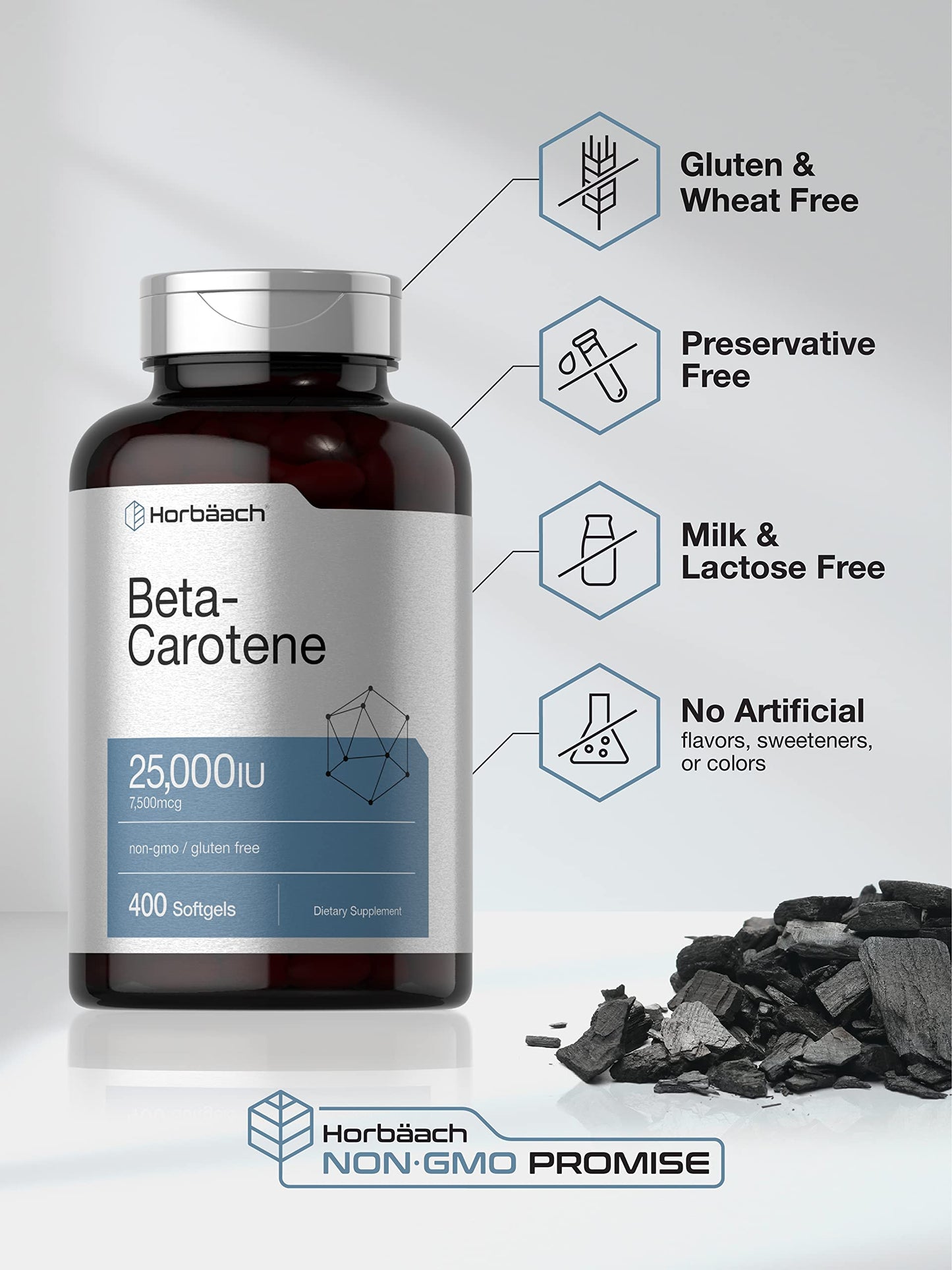Horbäach Beta Carotene Supplement Softgel 400 Count