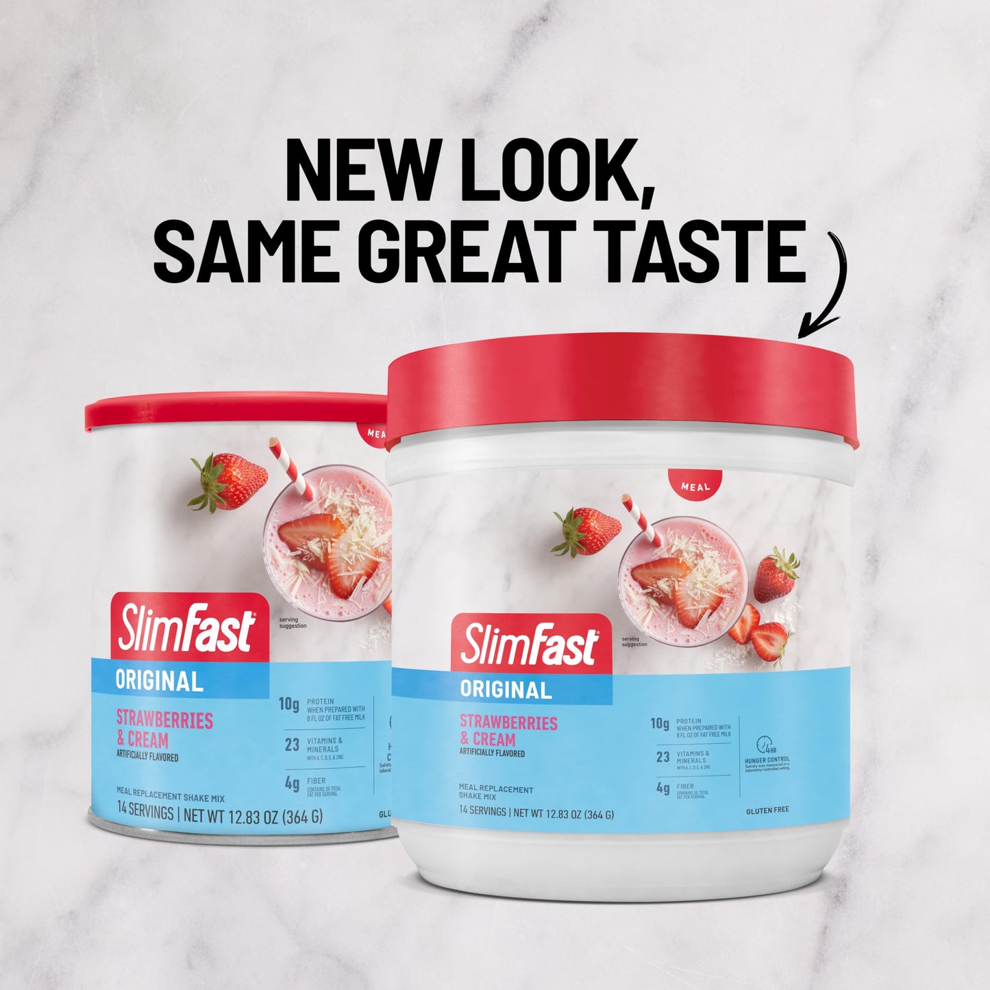 SlimFast Meal Replacement Powder Original Strawberries & Cream, 14 Servings, Pack of 3