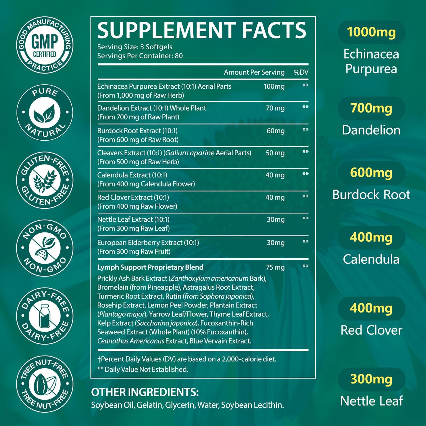 Chenyayun Lymphatic Drainage Supplements Softgels 240