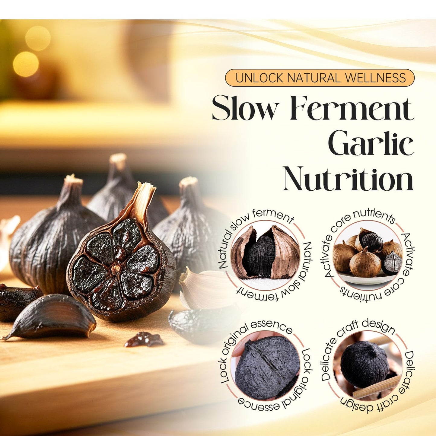BnPnCn Fermented Aged Black Garlic Extract Supplement Softgels, 300 Softgels