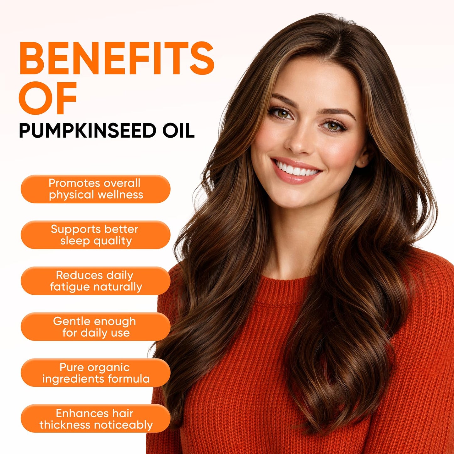 Hanachi Molana Pumpkin Seed Oil Capsules with Saw Palmetto, 3000mg Pure & Natural Supplement, 300 Softgels