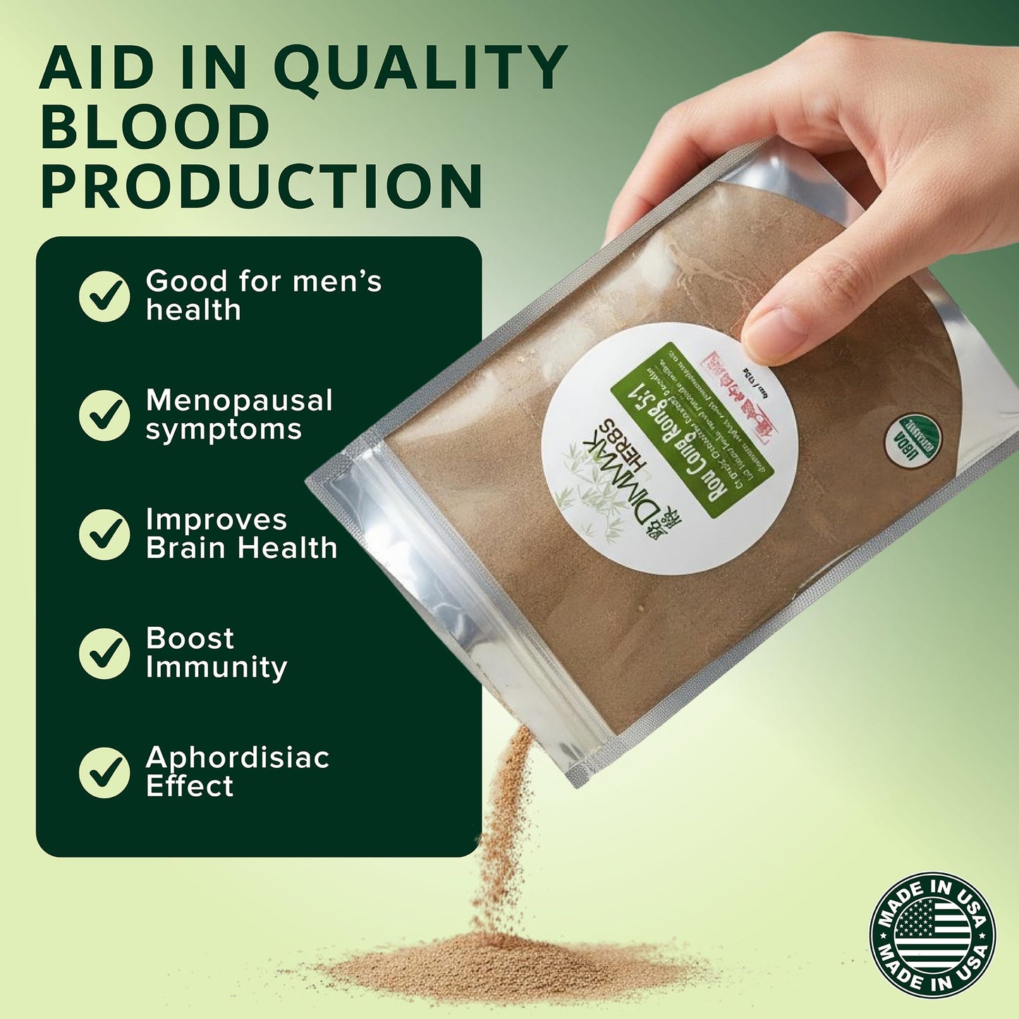 Dimmak Herbs Organic Cistanche Deserticola Extract 5:1 (Real Rou Cong Rong) Powder, 4 oz