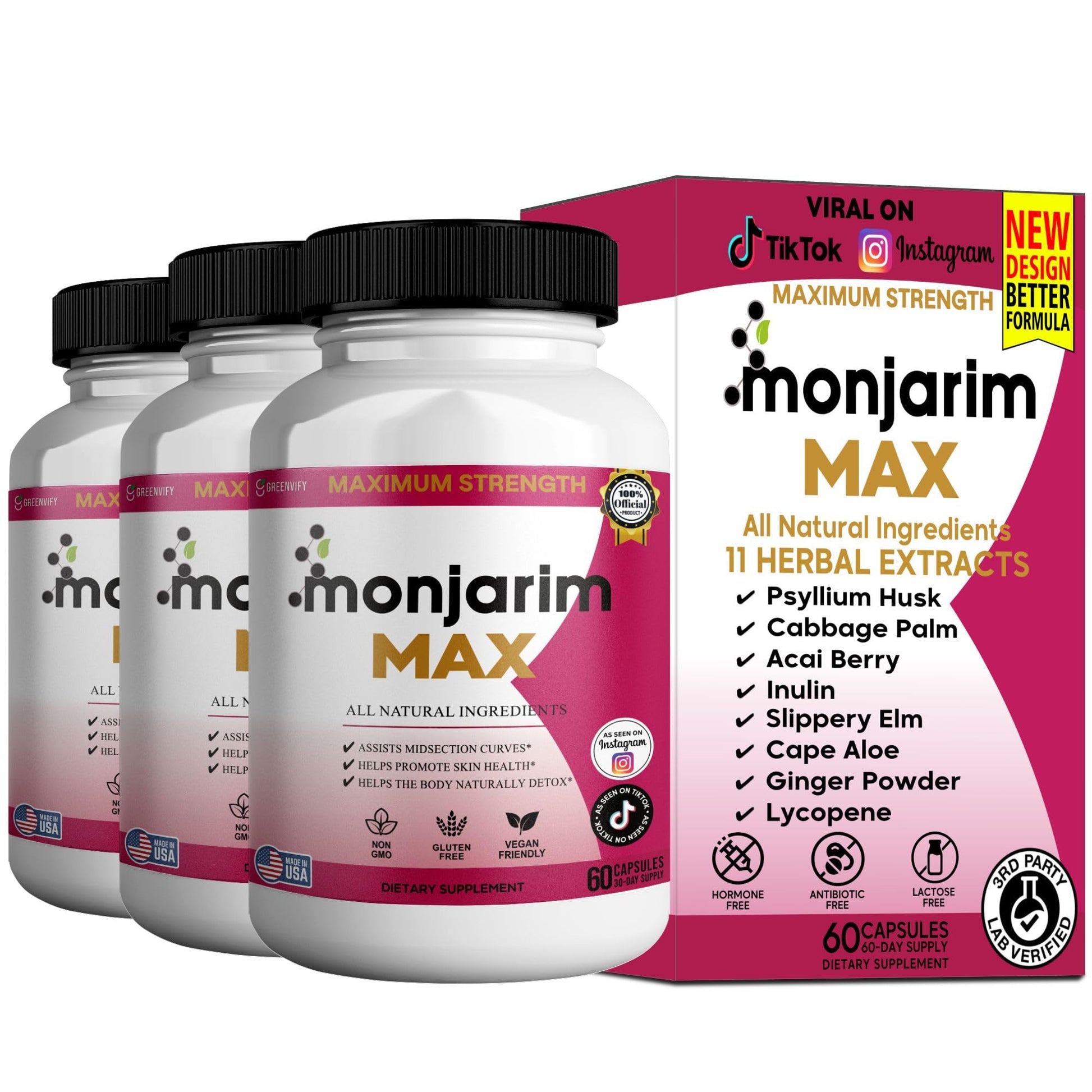 GREENVIFY Monjarim Max Dietary Supplement Capsule, 60 Capsules