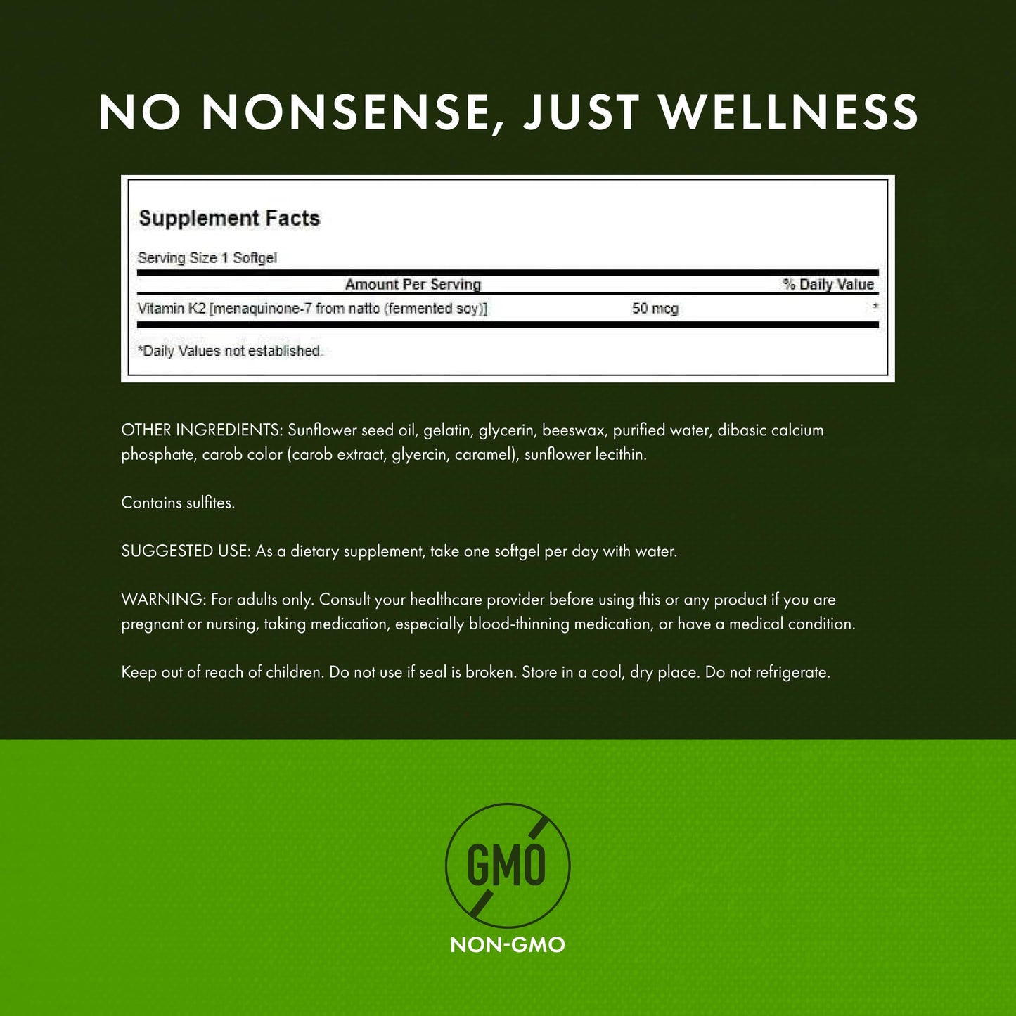 Swanson Natural Vitamin K2 (Menaquinone-7 from Natto) 50 mcg Softgel, 60 Softgels
