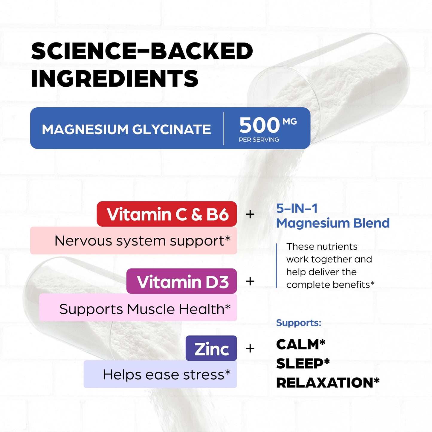 Sandhu's Magnesium Glycinate 500mg High Absorption Capsules, 120 Count