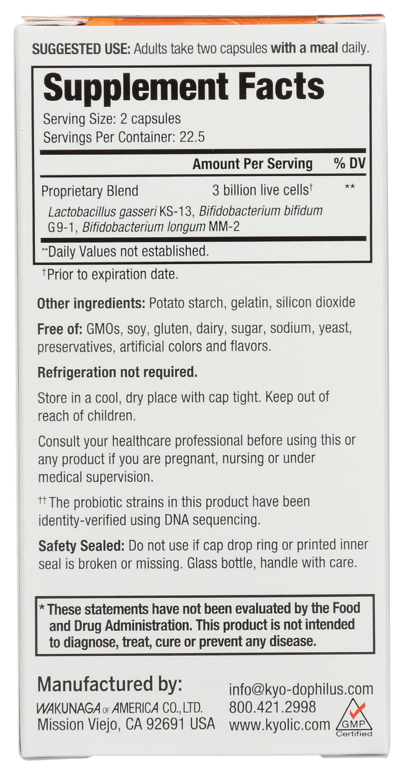 Kyolic Kyo-Dophilus Probiotic Capsules, 45 Count