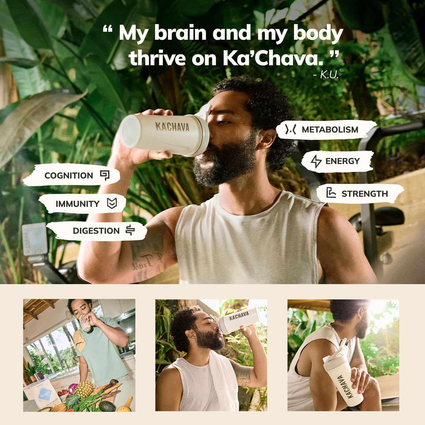 Ka'Chava Whole Body Meal Shake Coconut Acai Powder 15 Servings