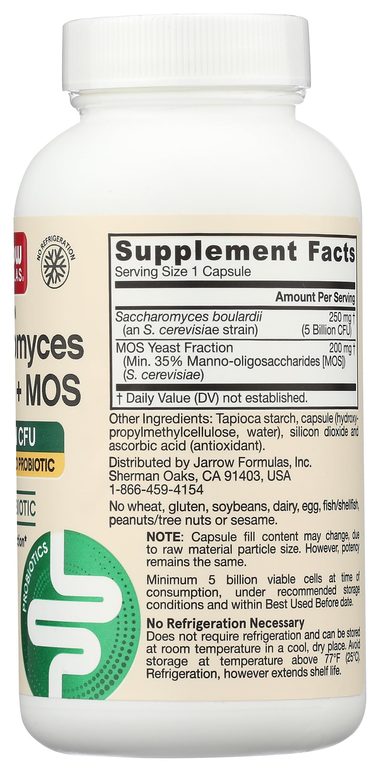 Jarrow Formulas Saccharomyces boulardii Plus MOS Capsule, 90 Count