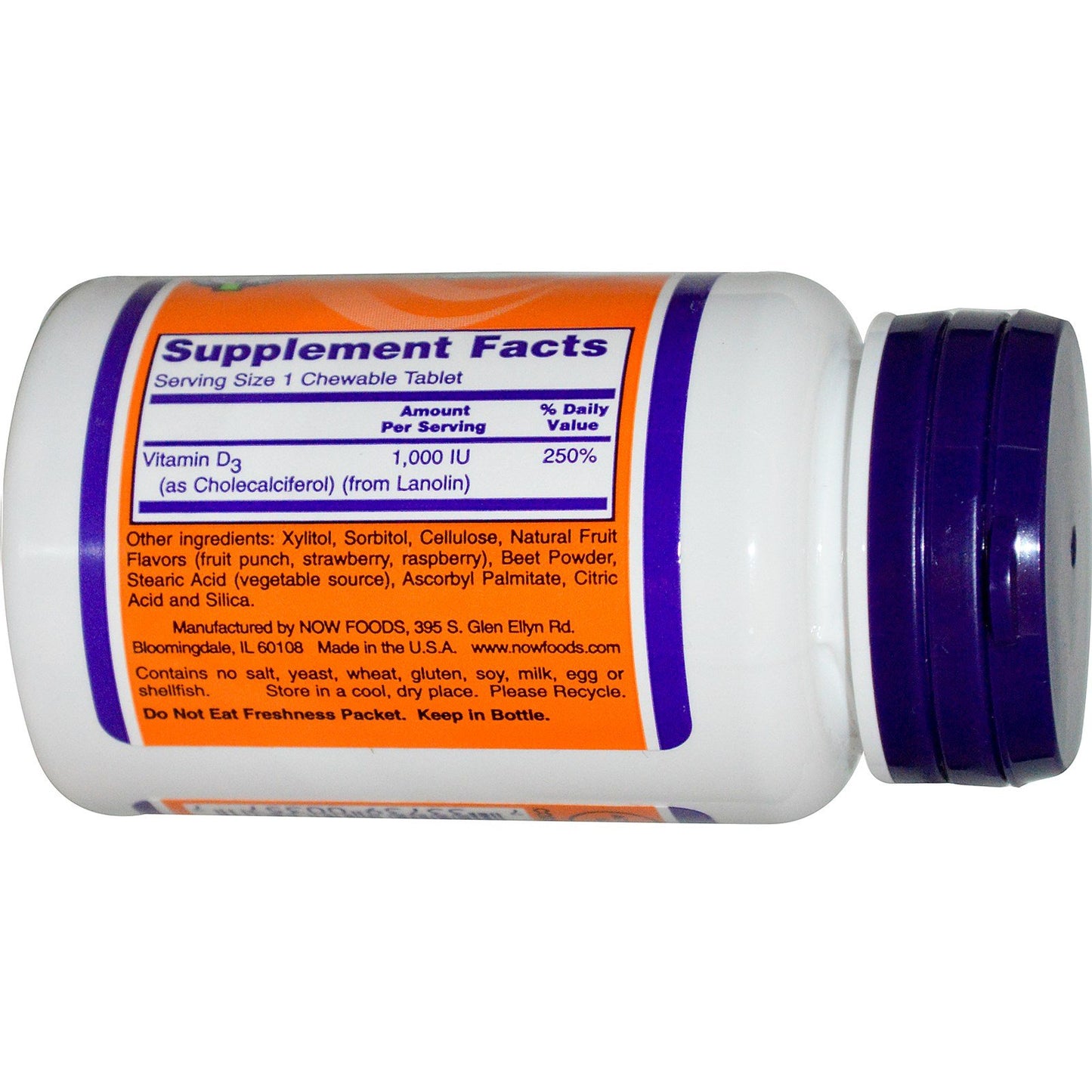 NOW Foods Vitamin D-3 1,000 IU Tablets, 360 Tablets