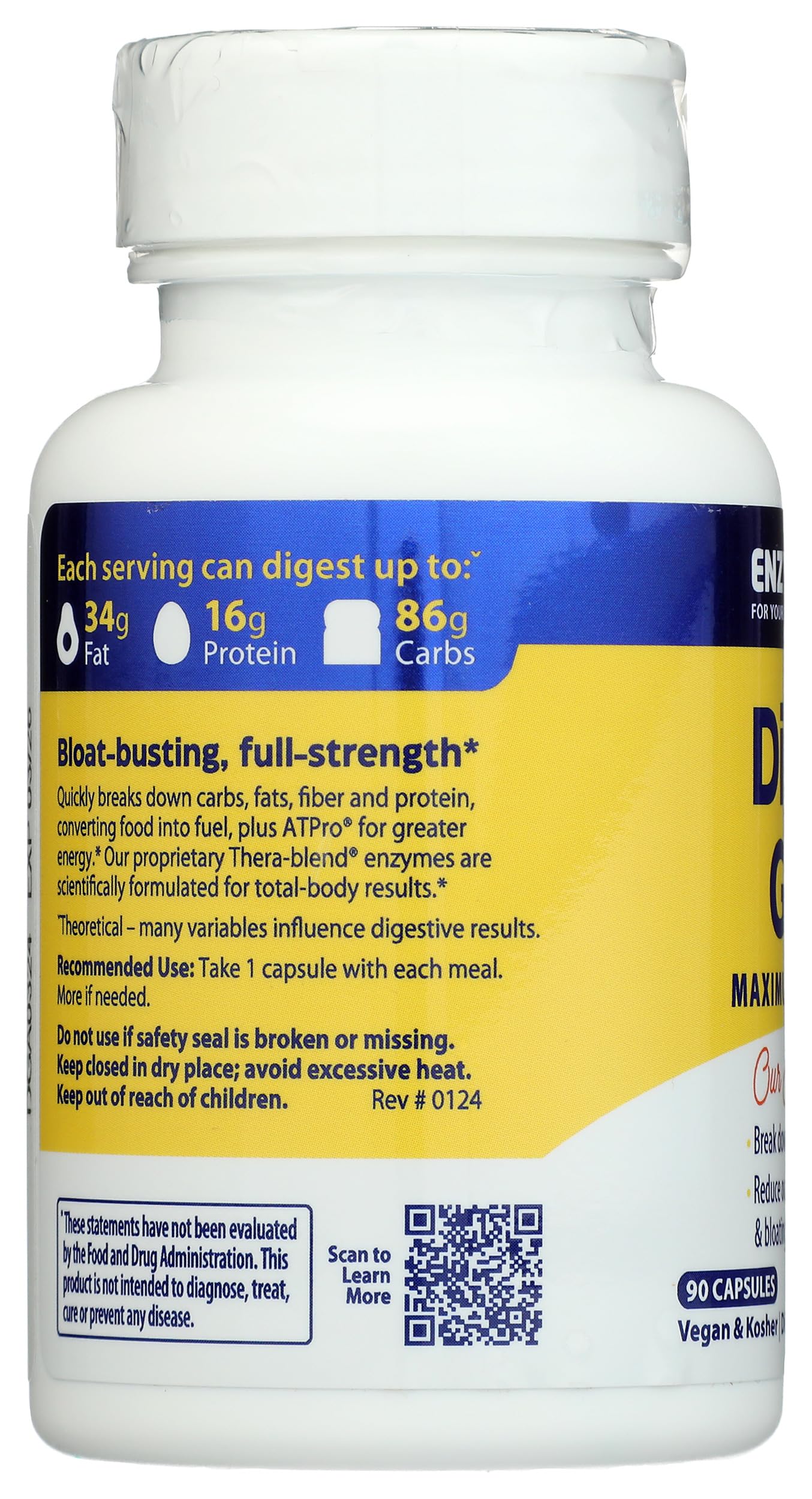 Enzymedica Digest Gold + ATPro Maximum Strength Digestive Enzymes Capsule 90 Count