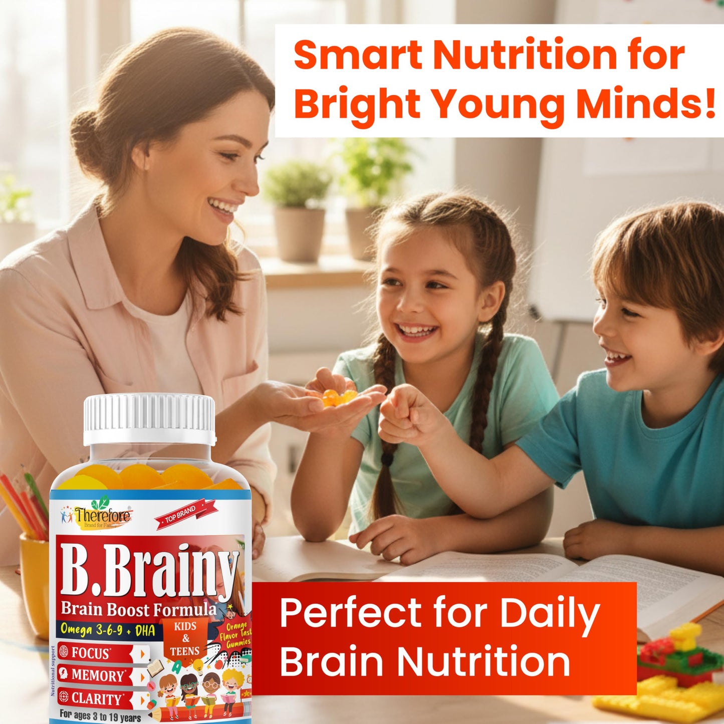 Therefore B.Brainy Focus Gummies for Kids & Teens, 60 Count