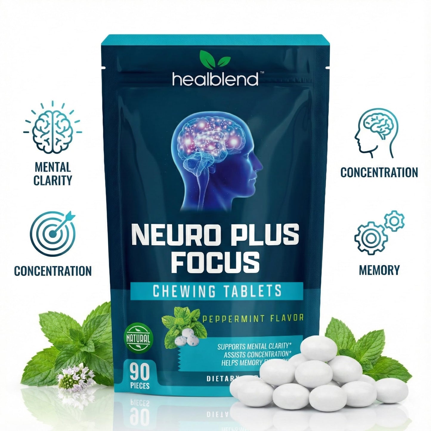 Healblend Neuro Plus Focus Chewing Tablet 1 Count