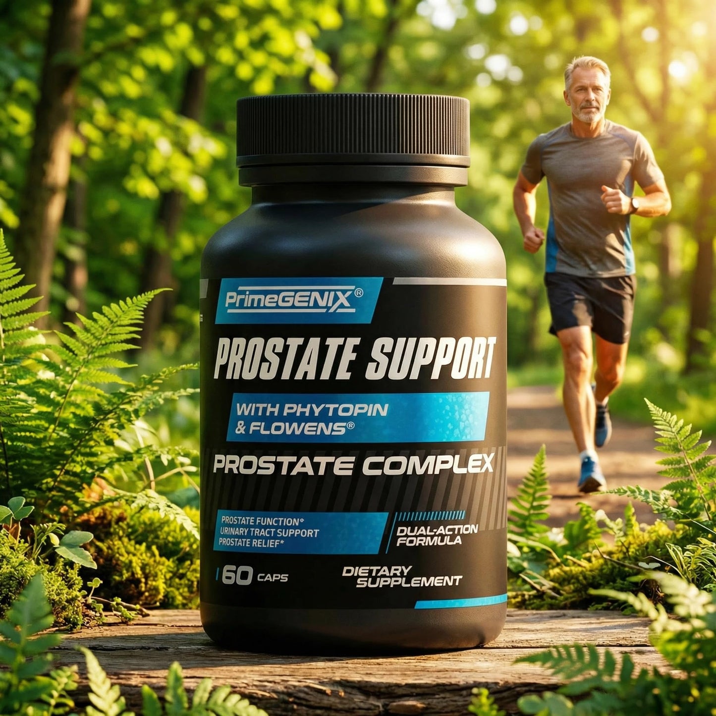 PrimeGENIX Prostate Health Supplements for Men with Saw Palmetto, Pygeum Africanum, & Zinc - Capsules, 60 Count