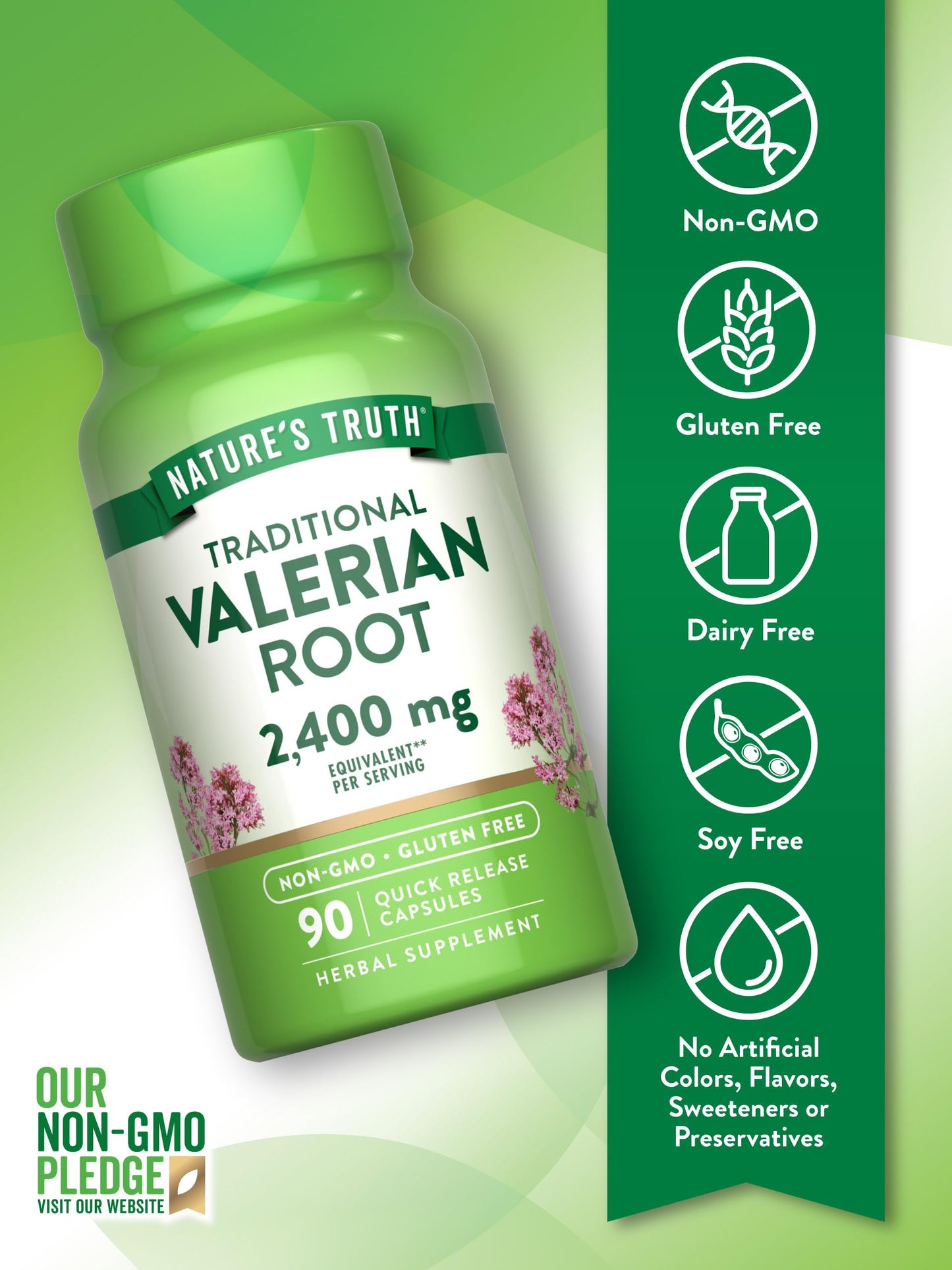 Nature's Truth Valerian Root Capsules 2400mg, 90 Count