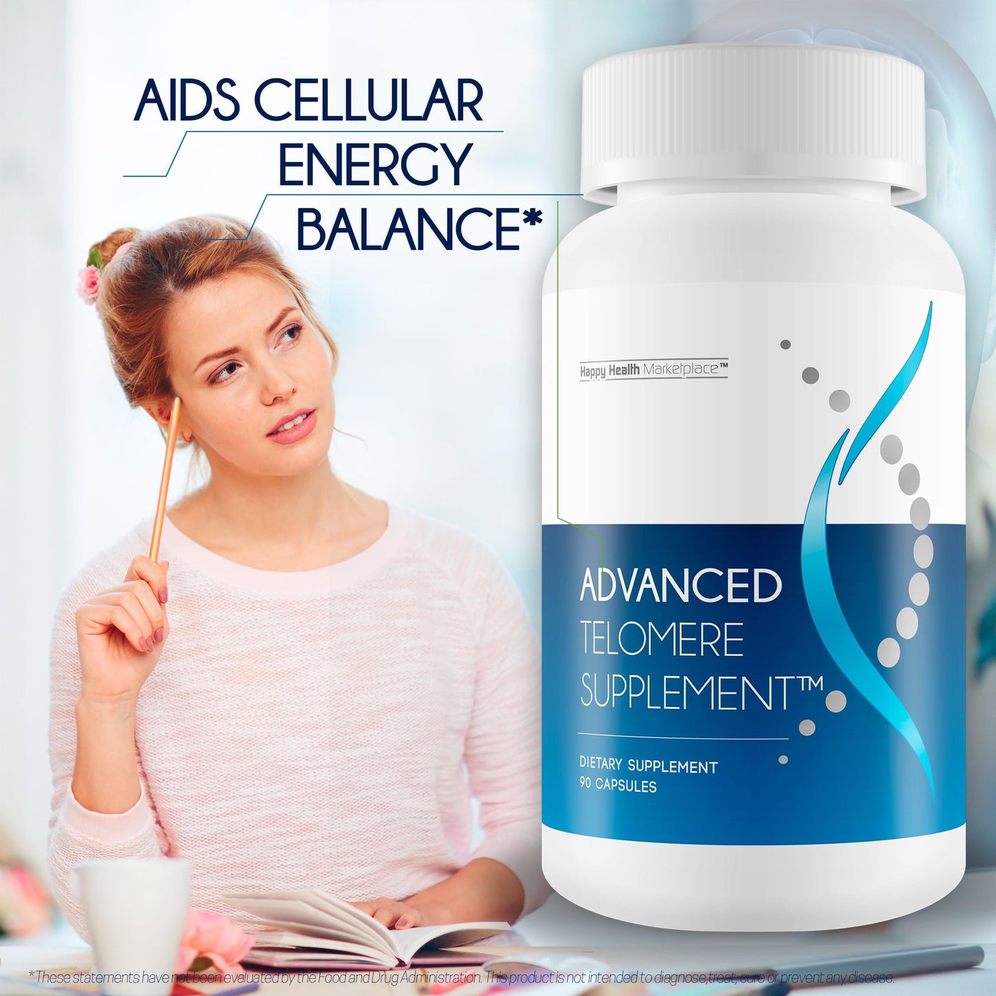 Happy Health Marketplace Advanced Telomere Support Capsule, 90 Count