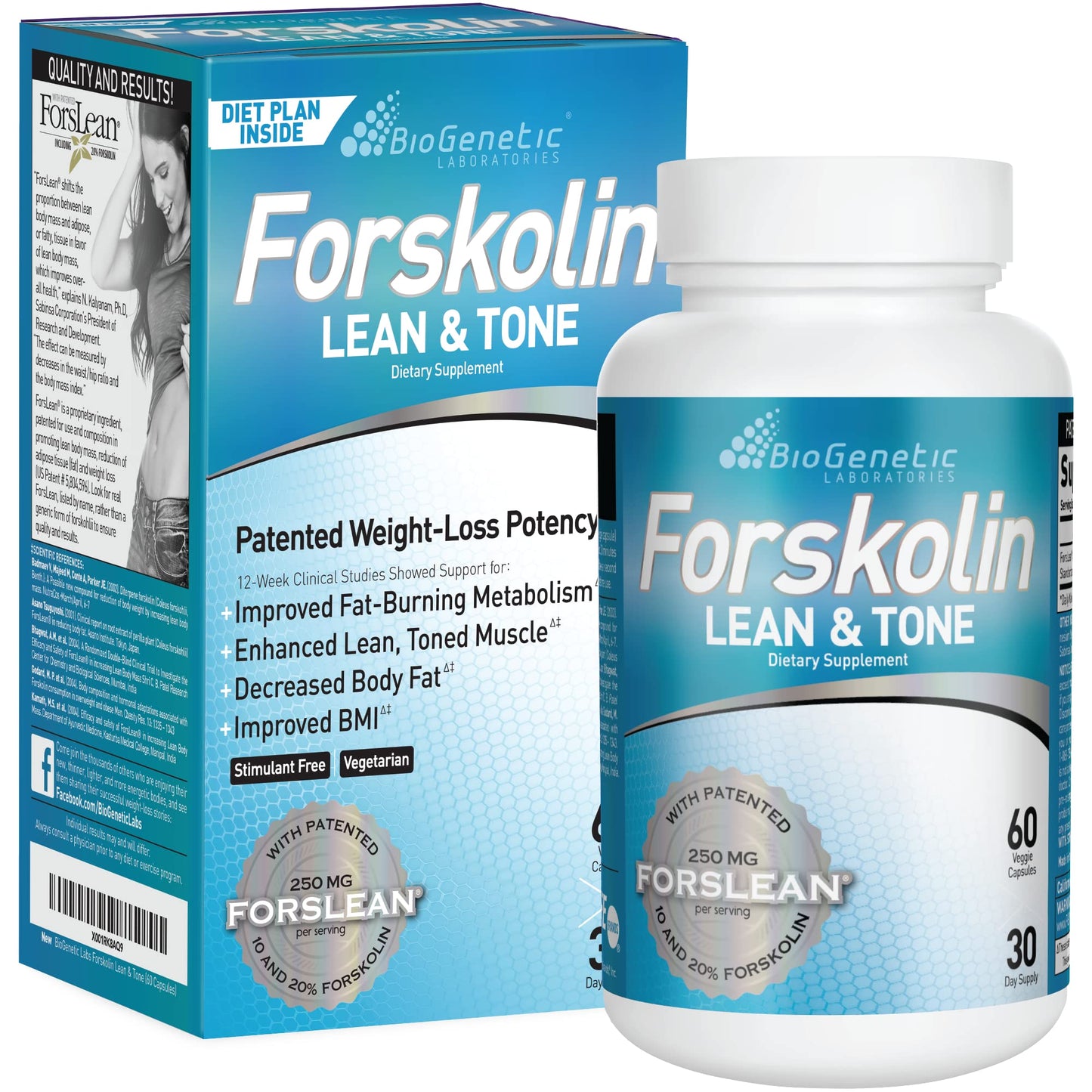 BioGenetic Laboratories Forskolin Lean & Tone Capsules, 60 Count