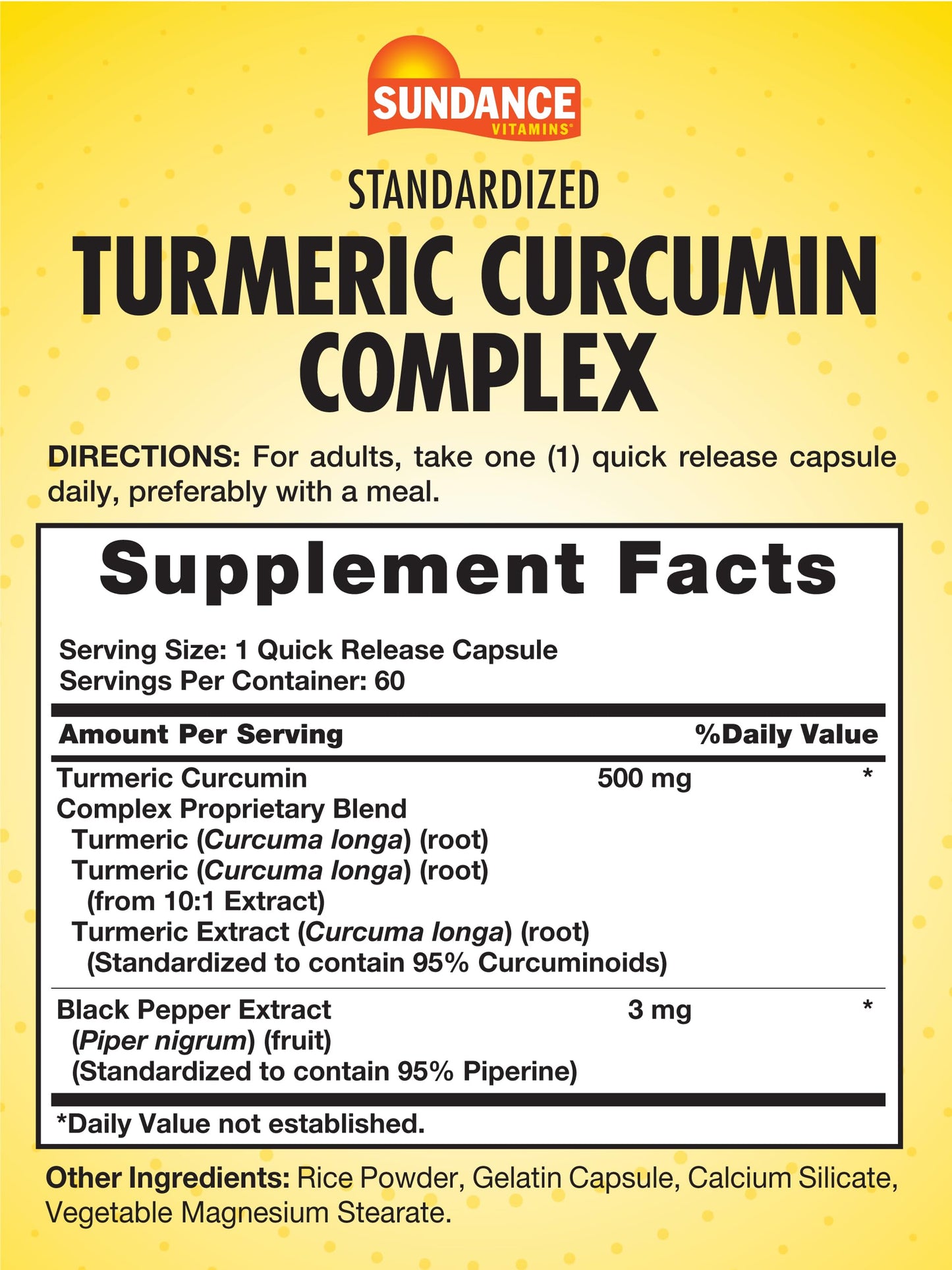 Sundance Turmeric Curcumin Complex Capsules, 60 Count