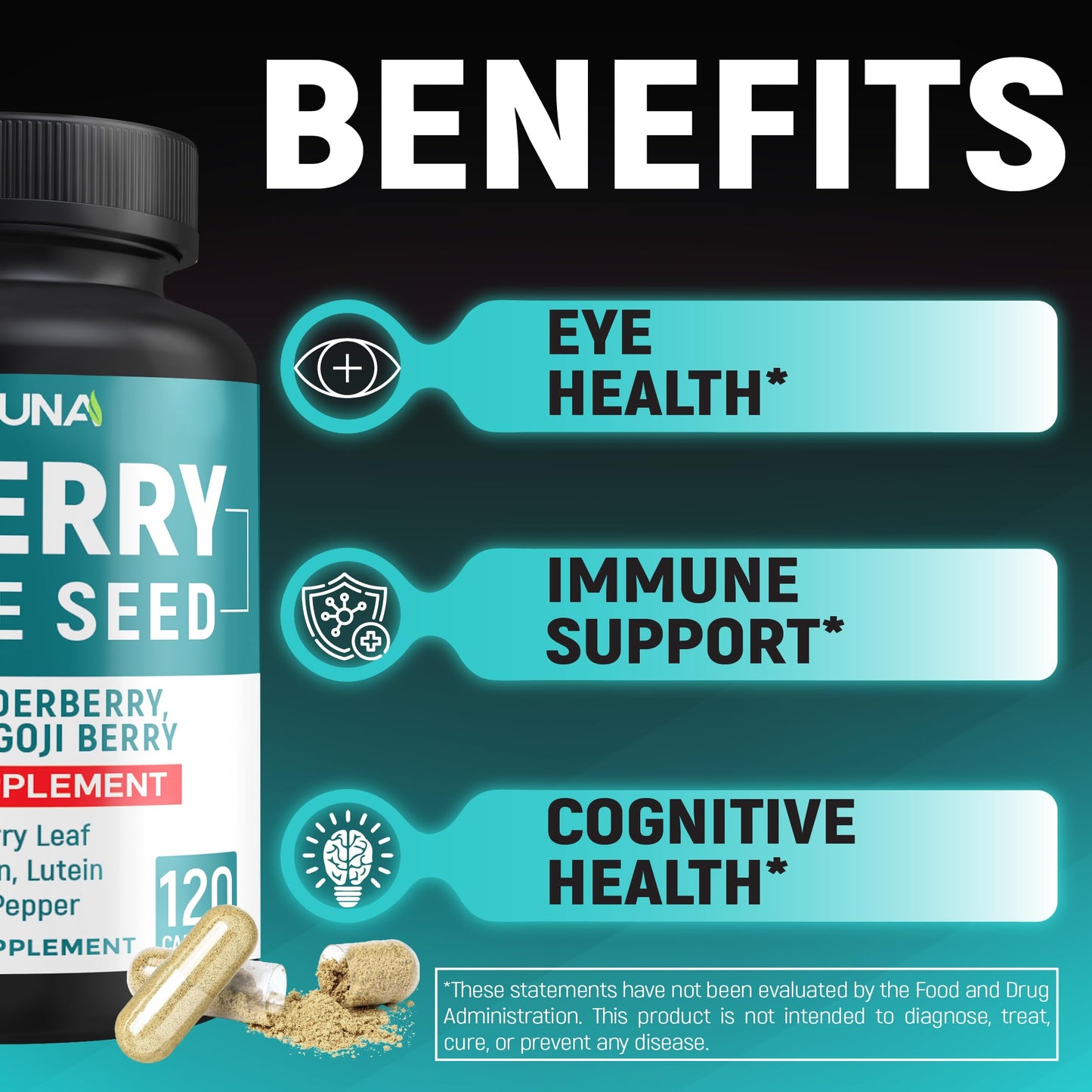 CIVIMUNA Bilberry Extract Capsules, 120 Count