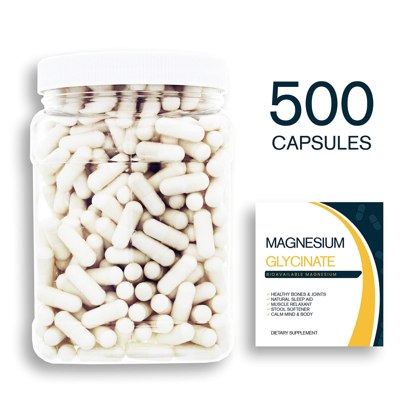 Bulk Buy Magnesium Glycinate Capsules 500 Count