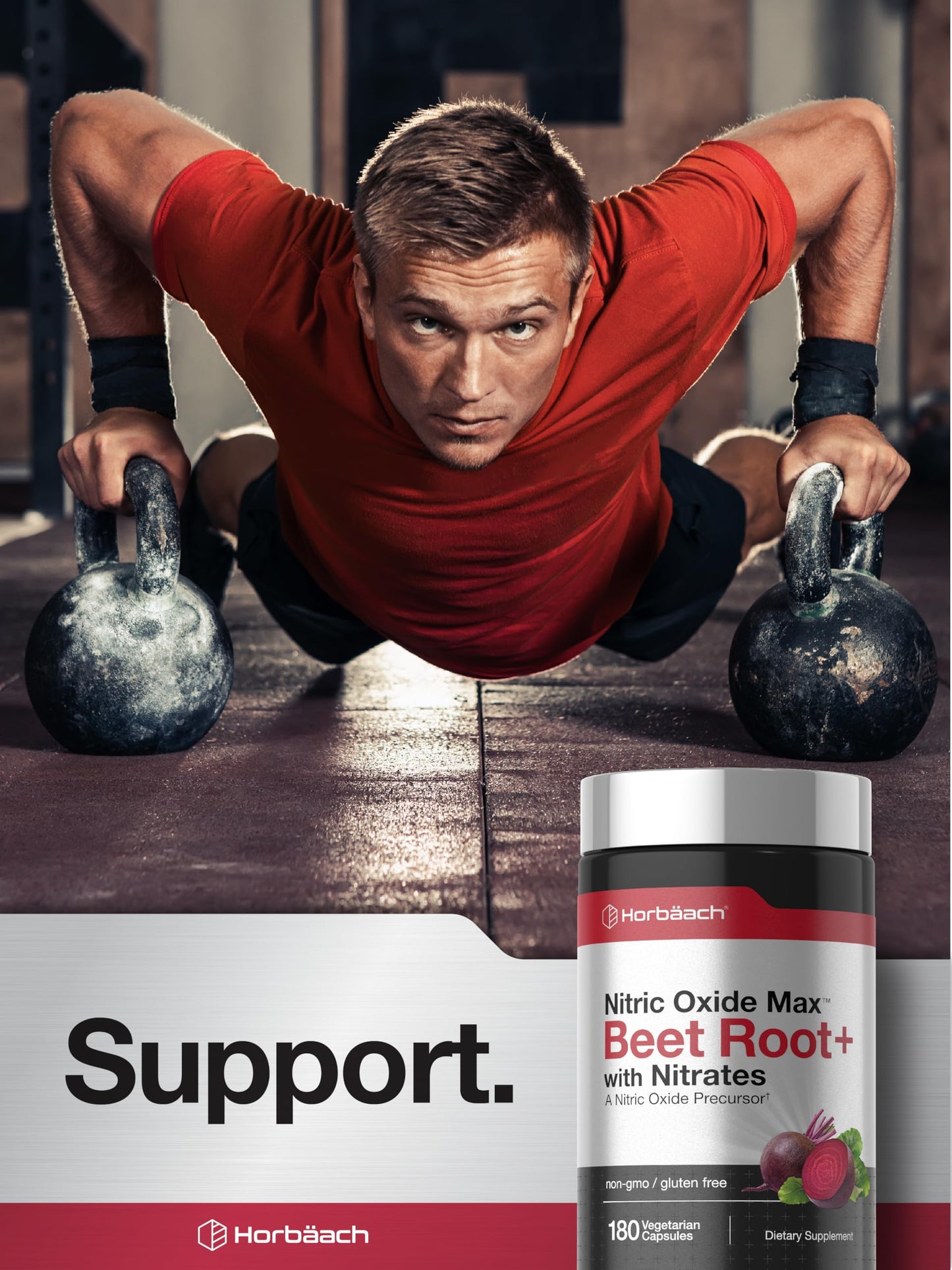 Horbäach Nitric Oxide Beet Root Capsule, 180 Count