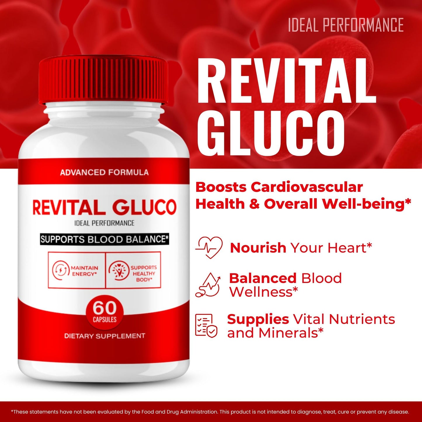 IDEAL PERFORMANCE Revital Gluco Capsules, 120 Capsules