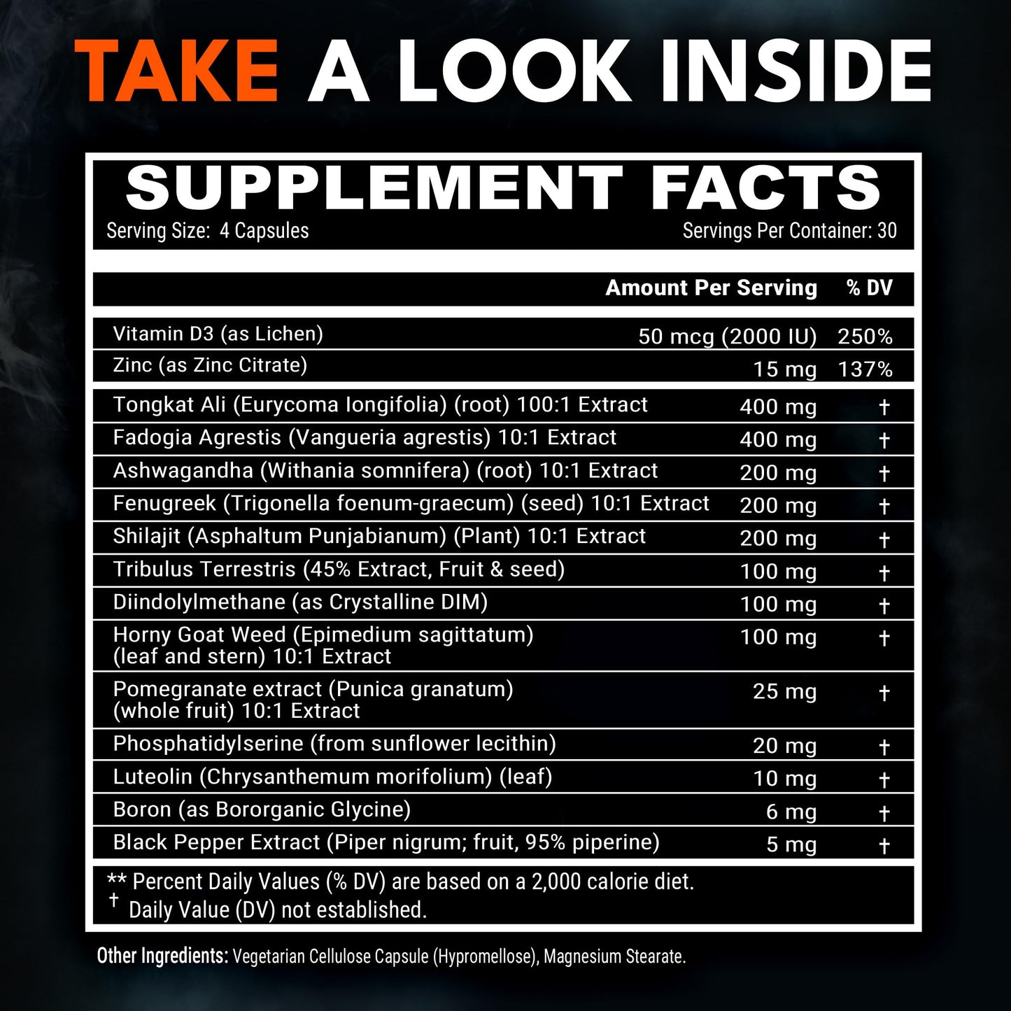 IRONCLAD NUTRITION Men's Performance Stack – Beef Organ Complex + Testosterone Supplement – Grass Fed Organs & 15-in-1 Test Support with Tongkat Ali, Ashwagandha, Shilajit, 240 Capsules