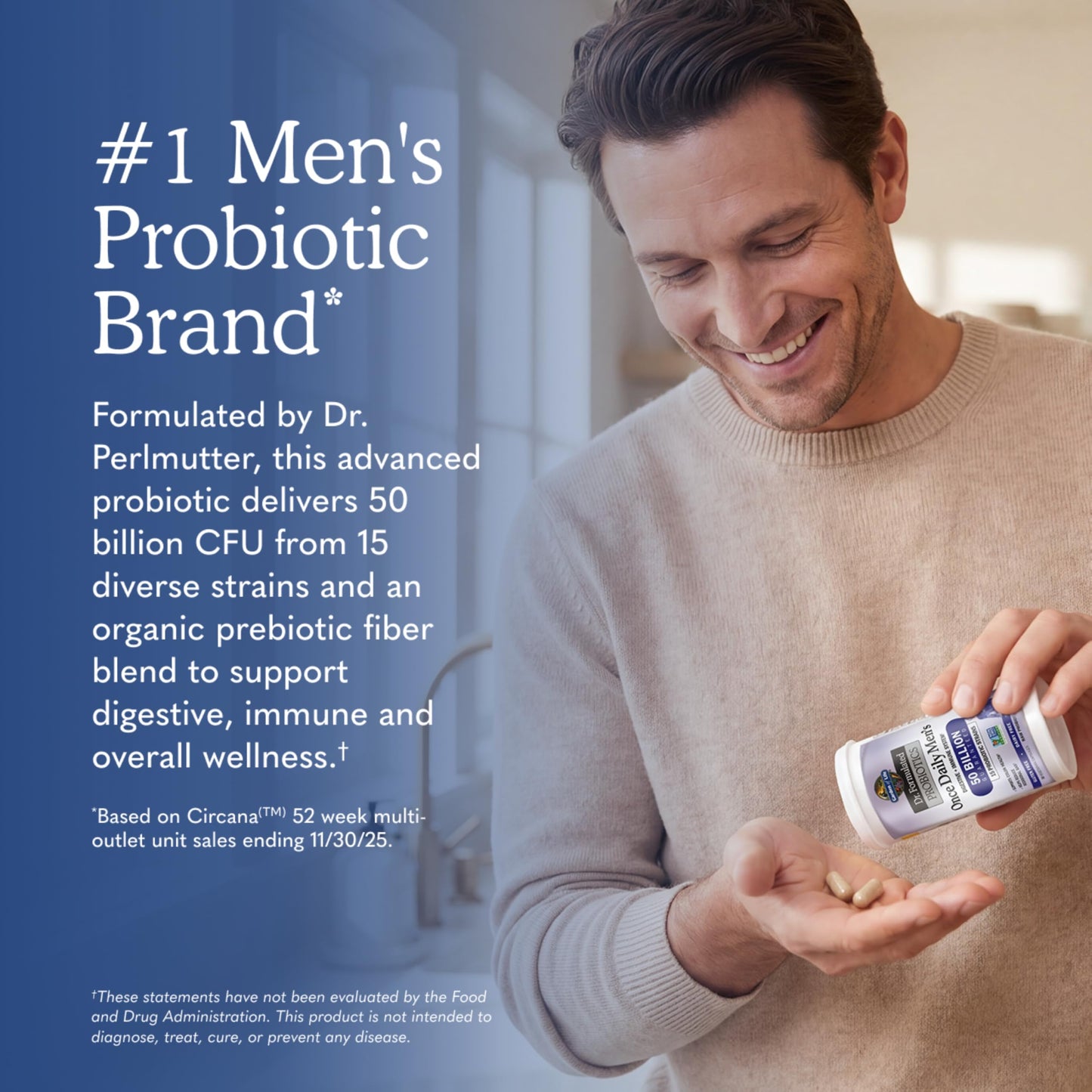 Garden of Life Probiotics for Men Dr Formulated 50 Billion CFU, 30 Capsules