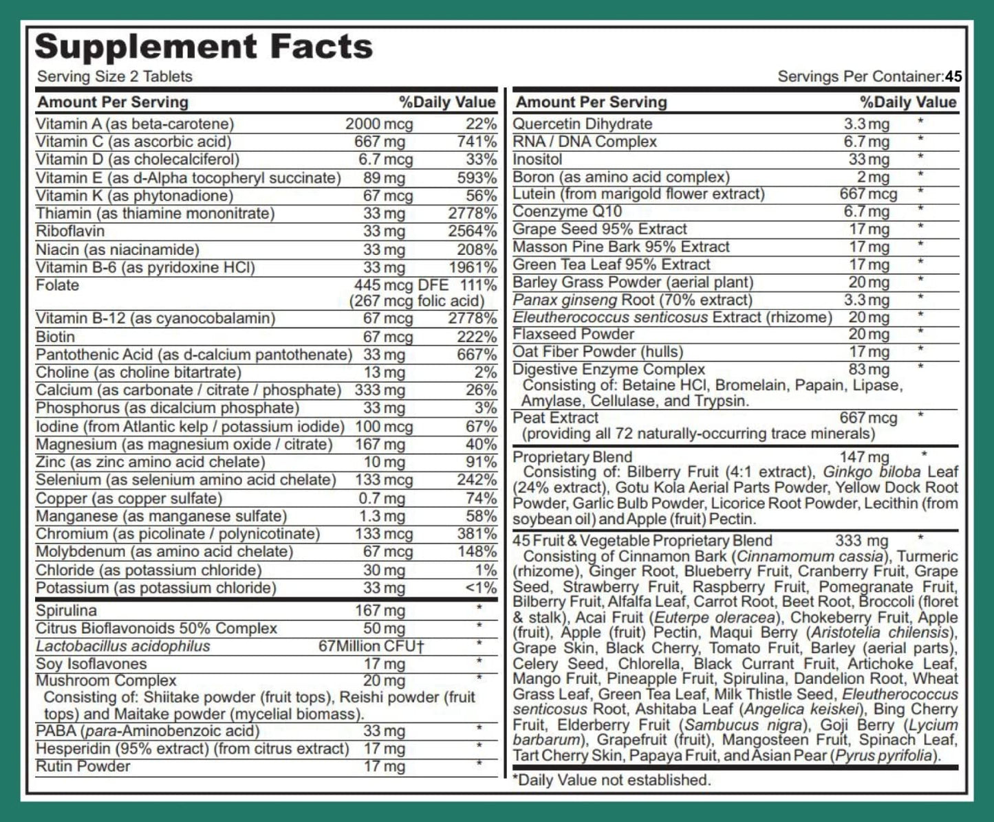 Hybrid Nutraceuticals MEGA-M Multivitamin for Men and Women Tablet, 90 Count