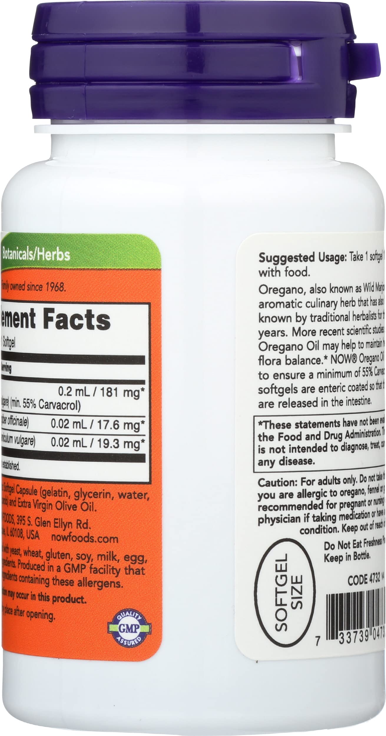 NOW Foods Oregano Oil Enteric Coated SG Capsule, 90 Count