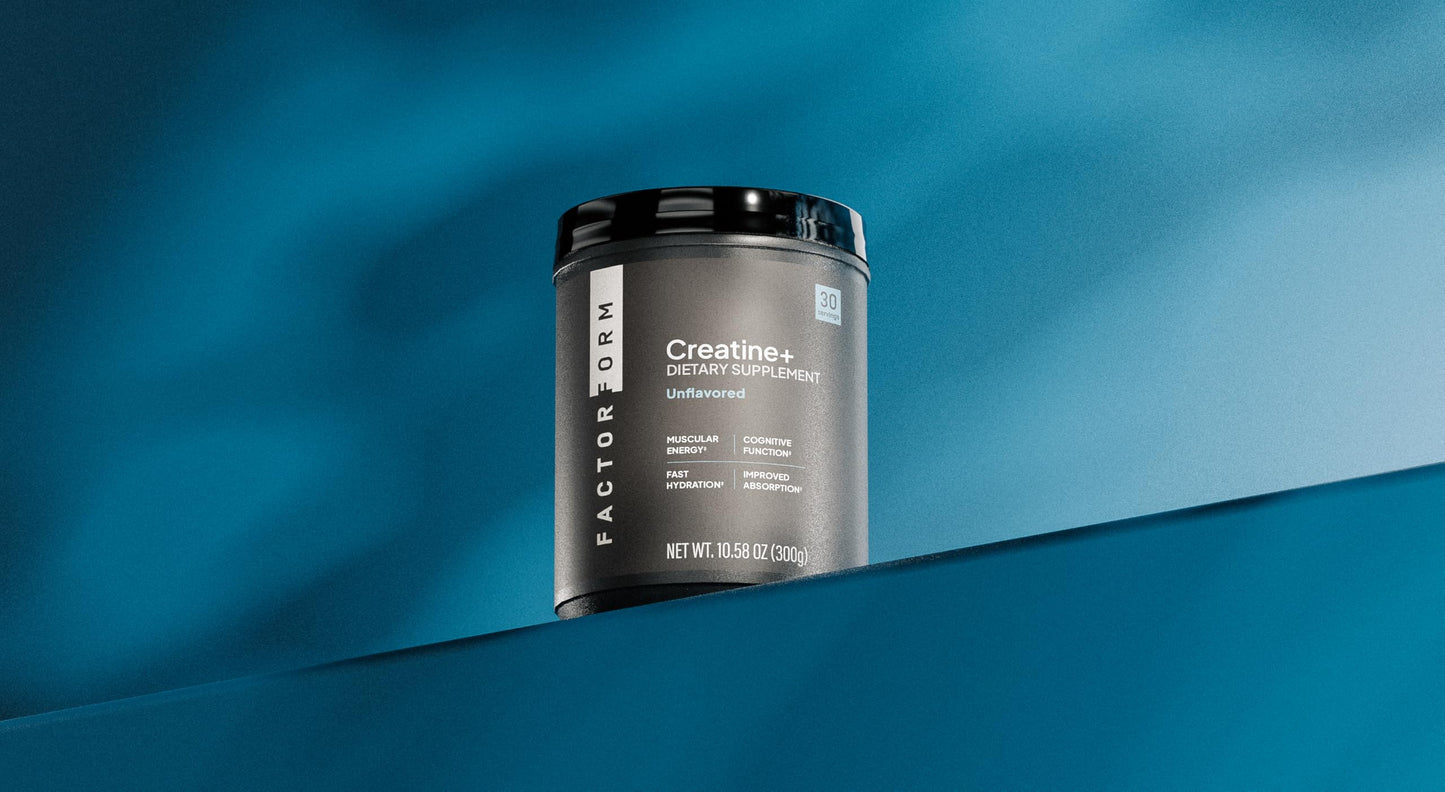 FACTOR FORM Micronized Creatine Powder + Electrolytes from Coconut Water – Creatine Monohydrate Supplement, Powder, 10.58 oz