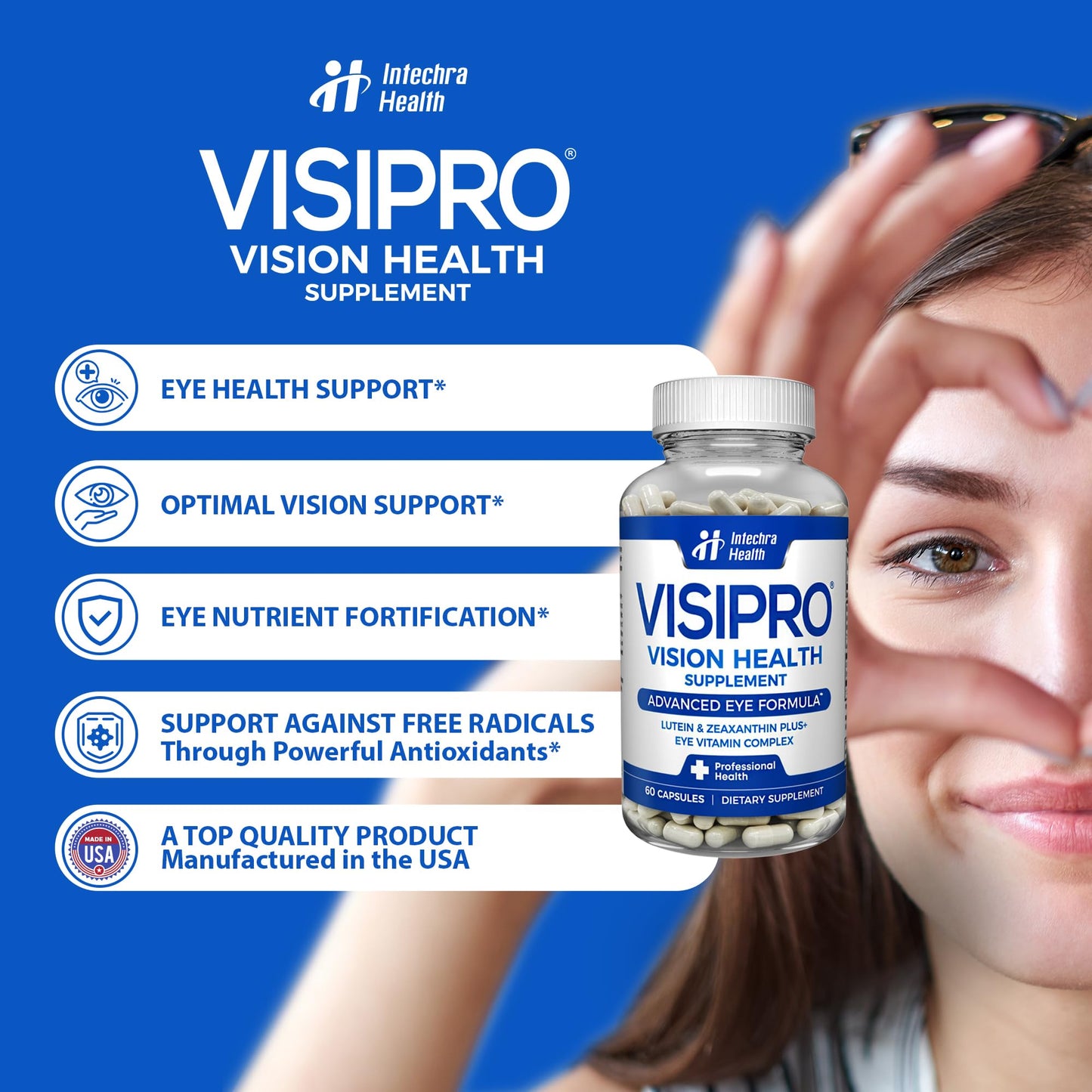VISIPRO 20-20 New Vision Health Supplement, 60 Capsules