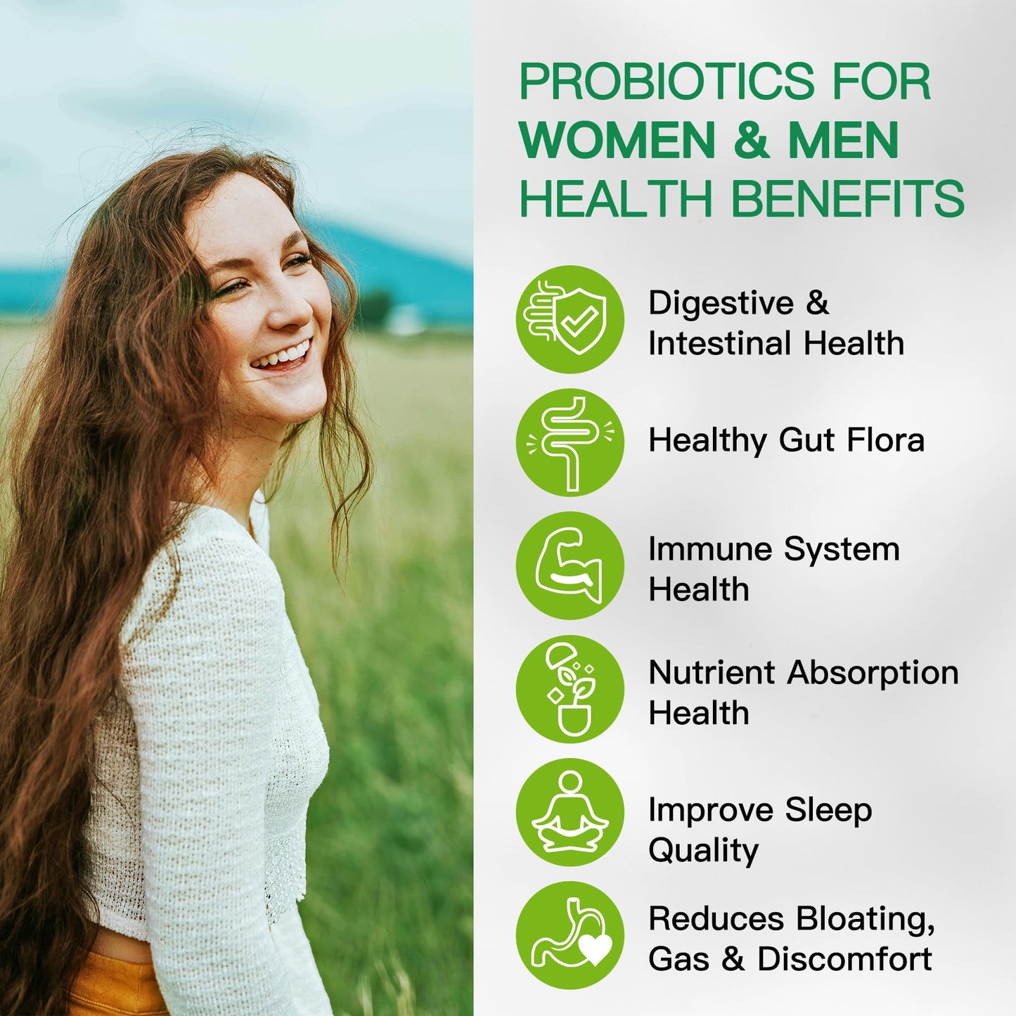 BioJhchang Probiotics 60 Billion CFU, 11 Diverse Strains Probiotic Prebiotic Capsules 30 Count