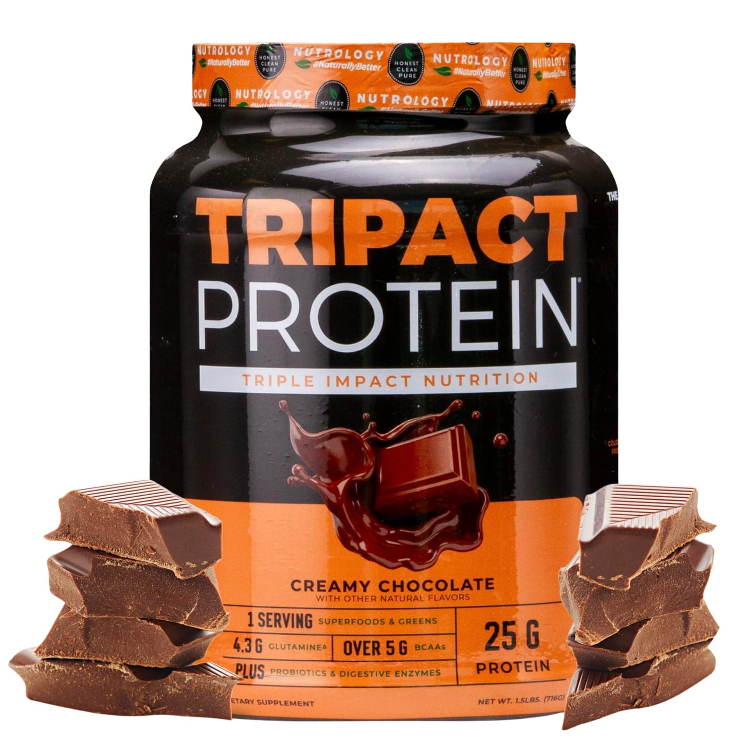 Nutrology TRIPACT Protein Powder Creamy Chocolate Flavor, 24 Servings