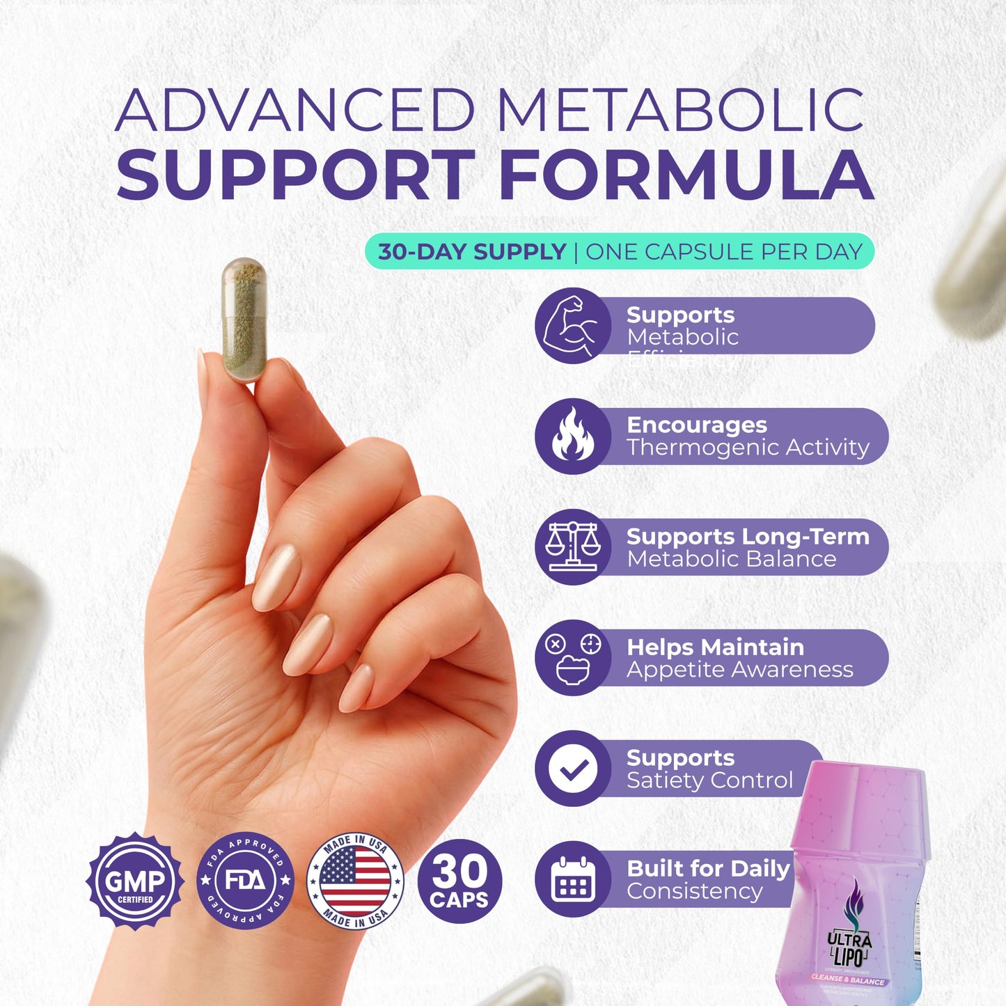 Ultralipo Natural Fat Burner & Appetite Suppressant 30 Capsules