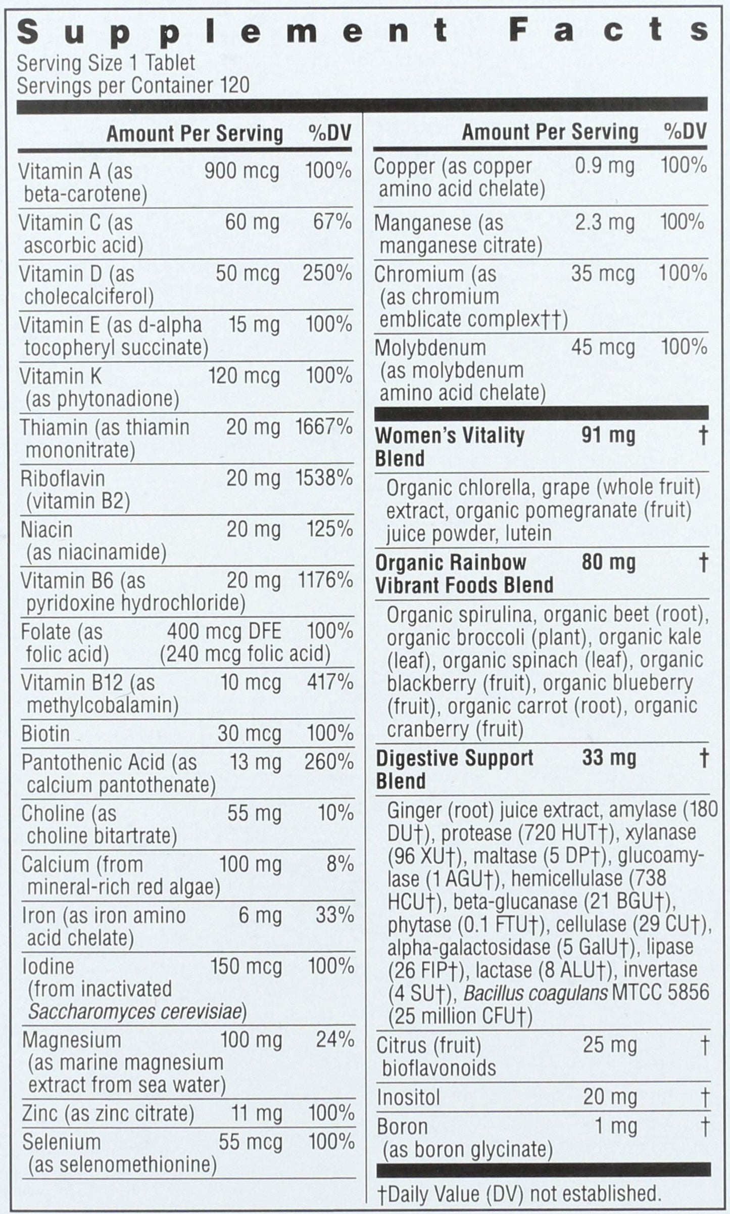 Rainbow Light Multivitamin Womens One Powder 120 Count