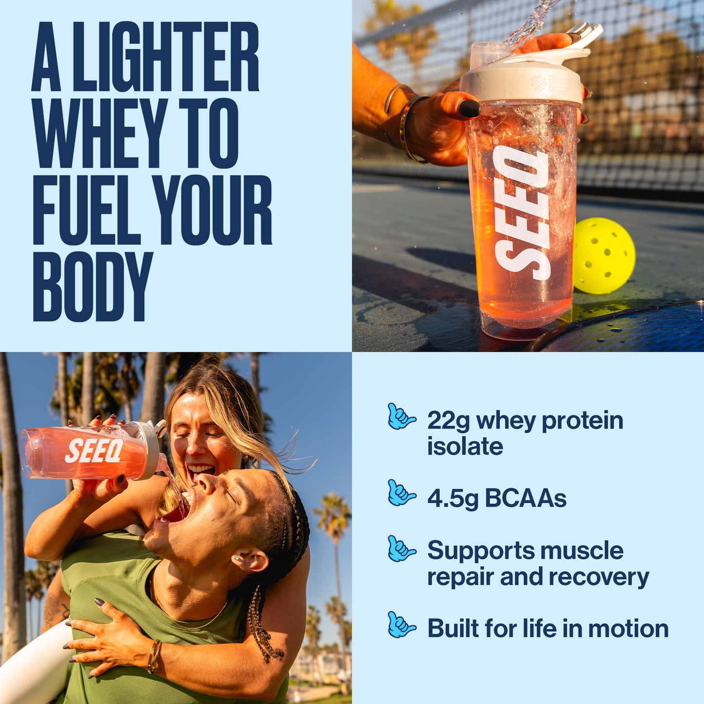 SEEQ Clear Protein Powder Blue Razz Freeze 22 Servings