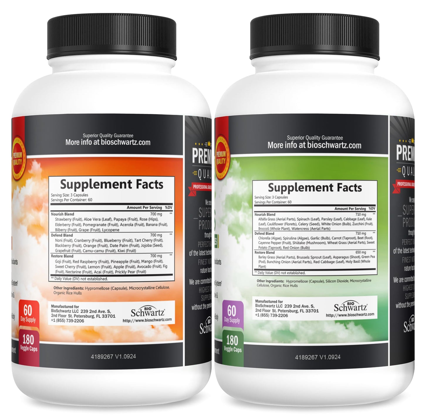 BioSchwartz Daily Fruits and Vegetables Supplement Capsules, 360