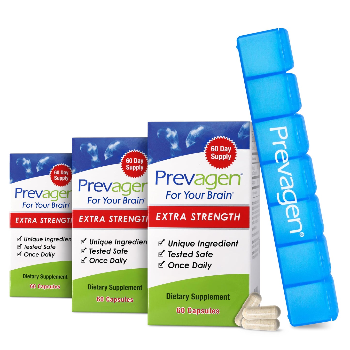 Prevagen Extra Strength with 7-Day Pill Minder Capsules 180