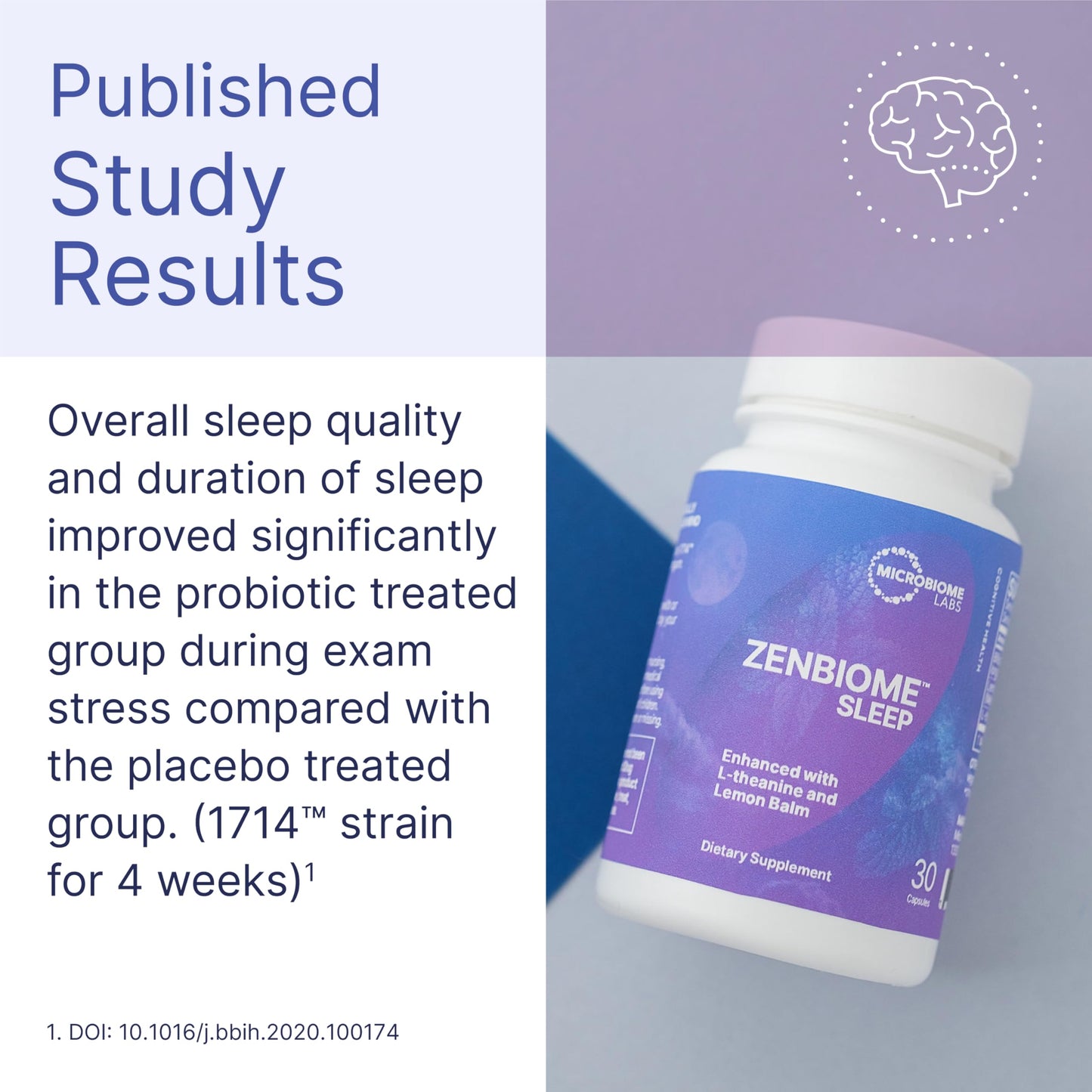 Microbiome Labs Zenbiome Sleep L-Theanine Capsule, 30 Count