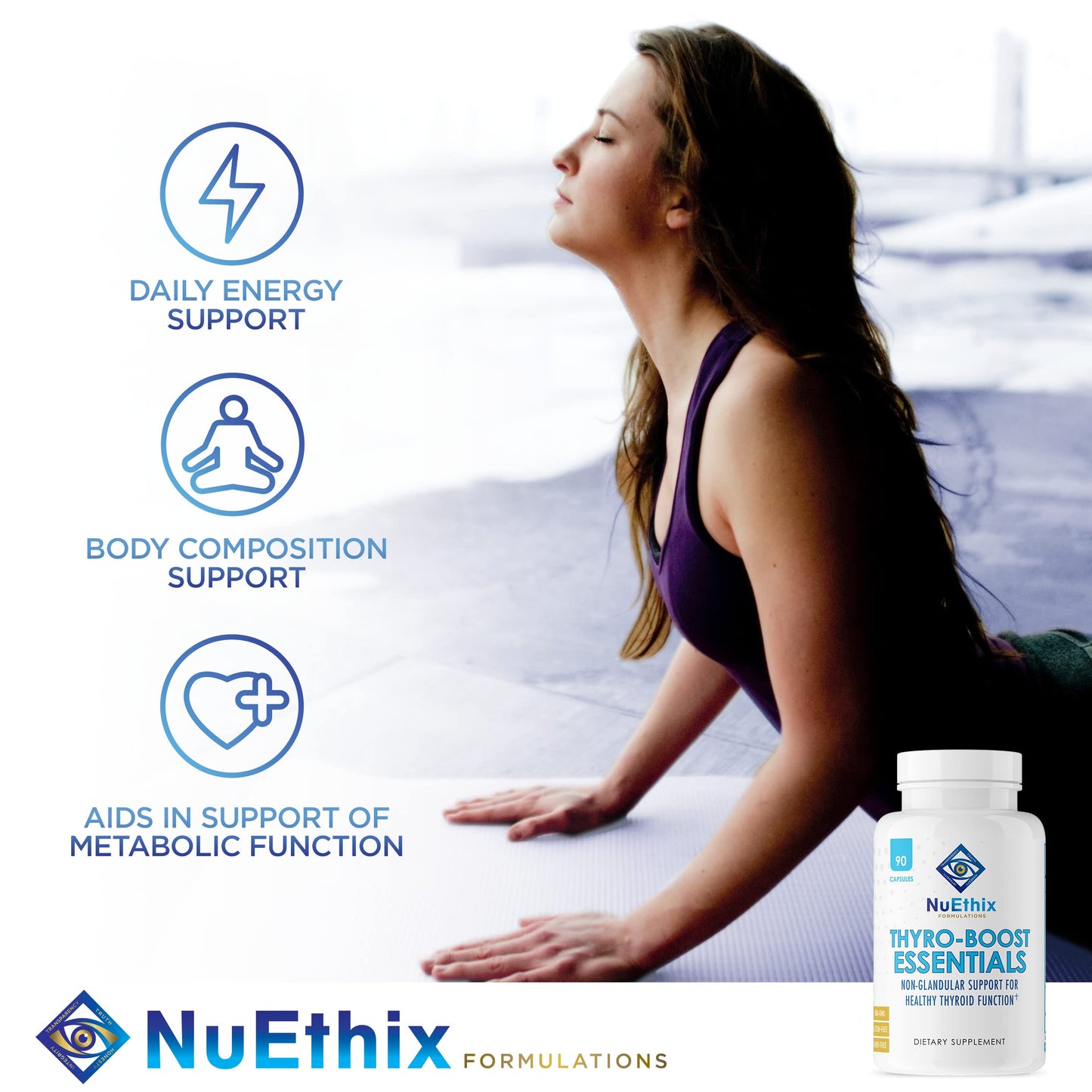 NuEthix Formulations Cort-Eaze Cortisol-Control Supplement and Thyro-Boost Essentials Bundle, 60 Capsules and 90 Capsules