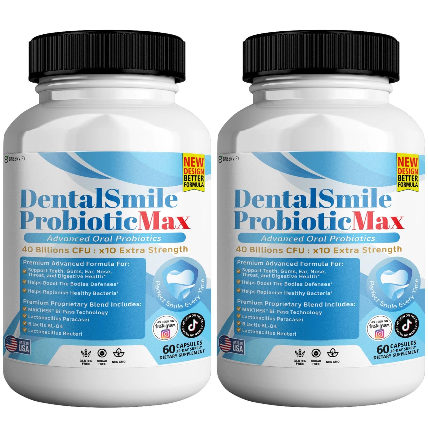 GREENVIFY DentalSmile ProbioticMax Advanced Oral Probiotic Supplement Capsule 120 Capsules
