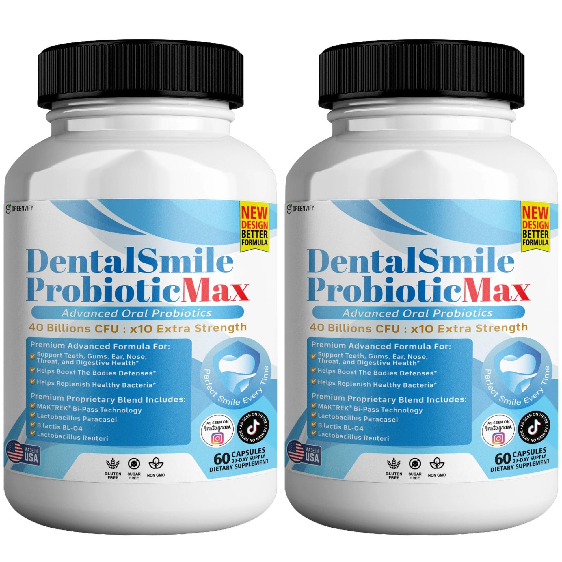 GREENVIFY DentalSmile ProbioticMax Advanced Oral Probiotic Supplement Capsule 120 Capsules